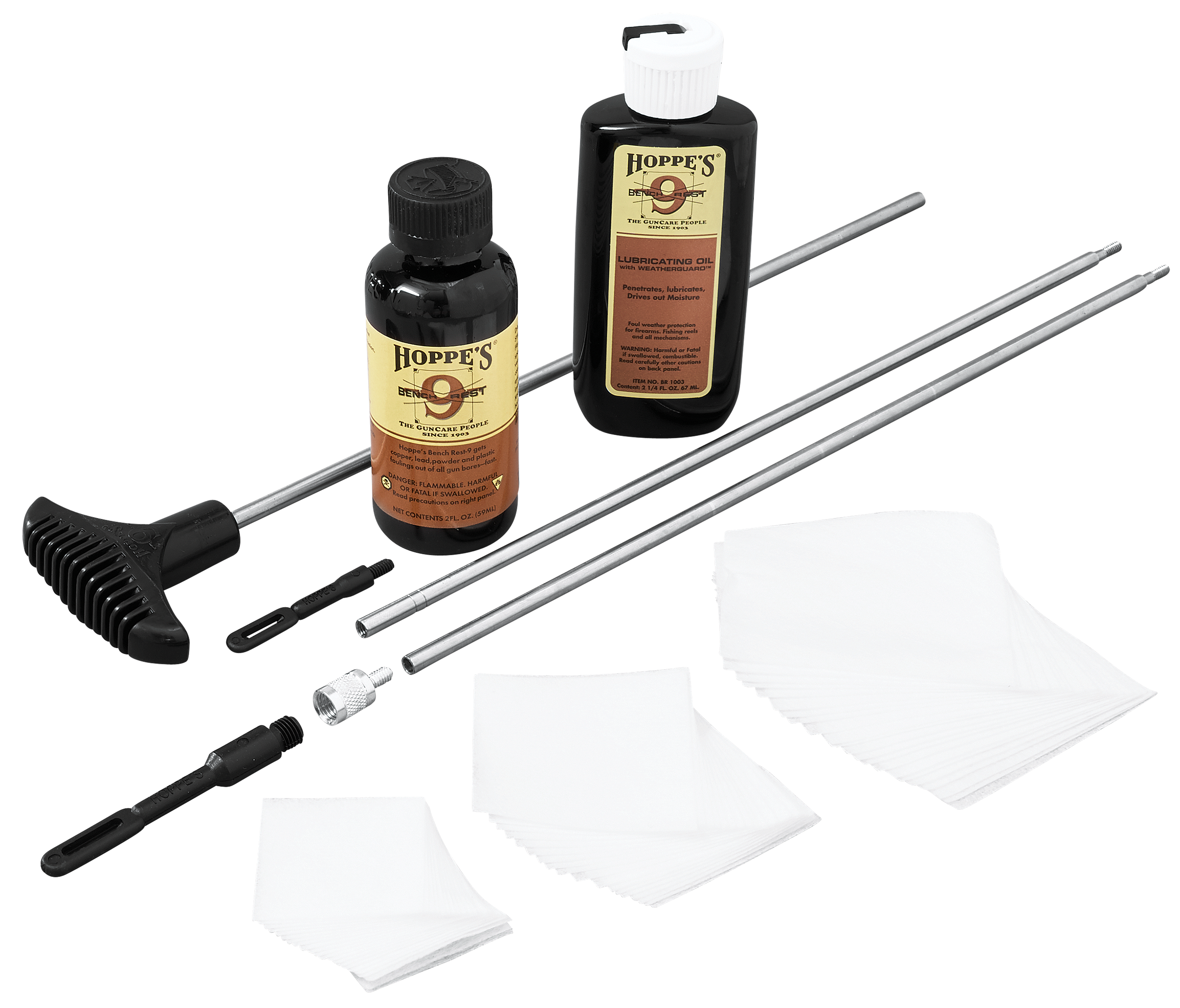 Hoppe's Bench Rest Rifle & Shotgun Cleaning Kit All-Calibers Steel Brush