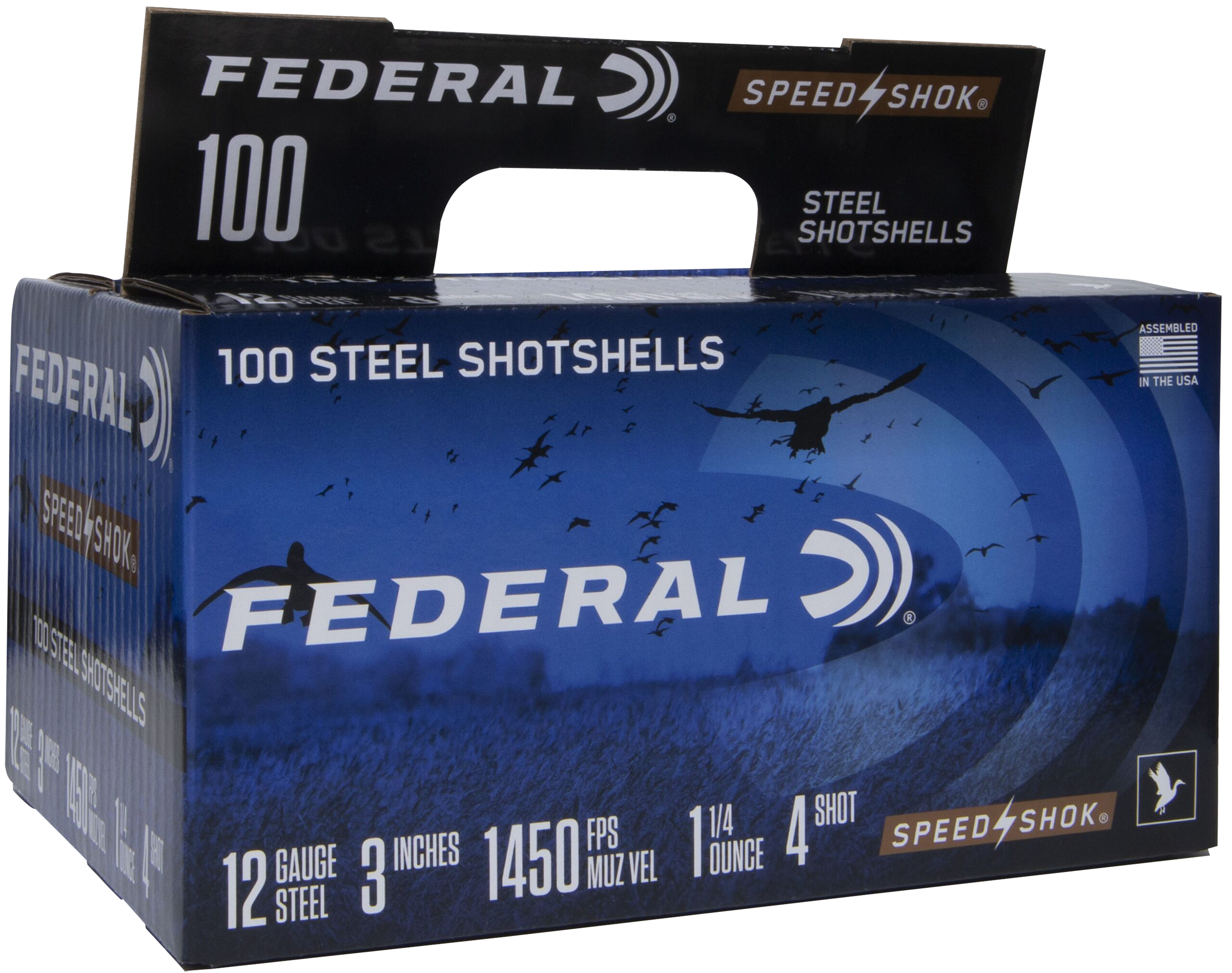 Federal Speed-Shok 12 Gauge 3" 1-1/4 oz #4 Shot 100 Rd - Box or Case
