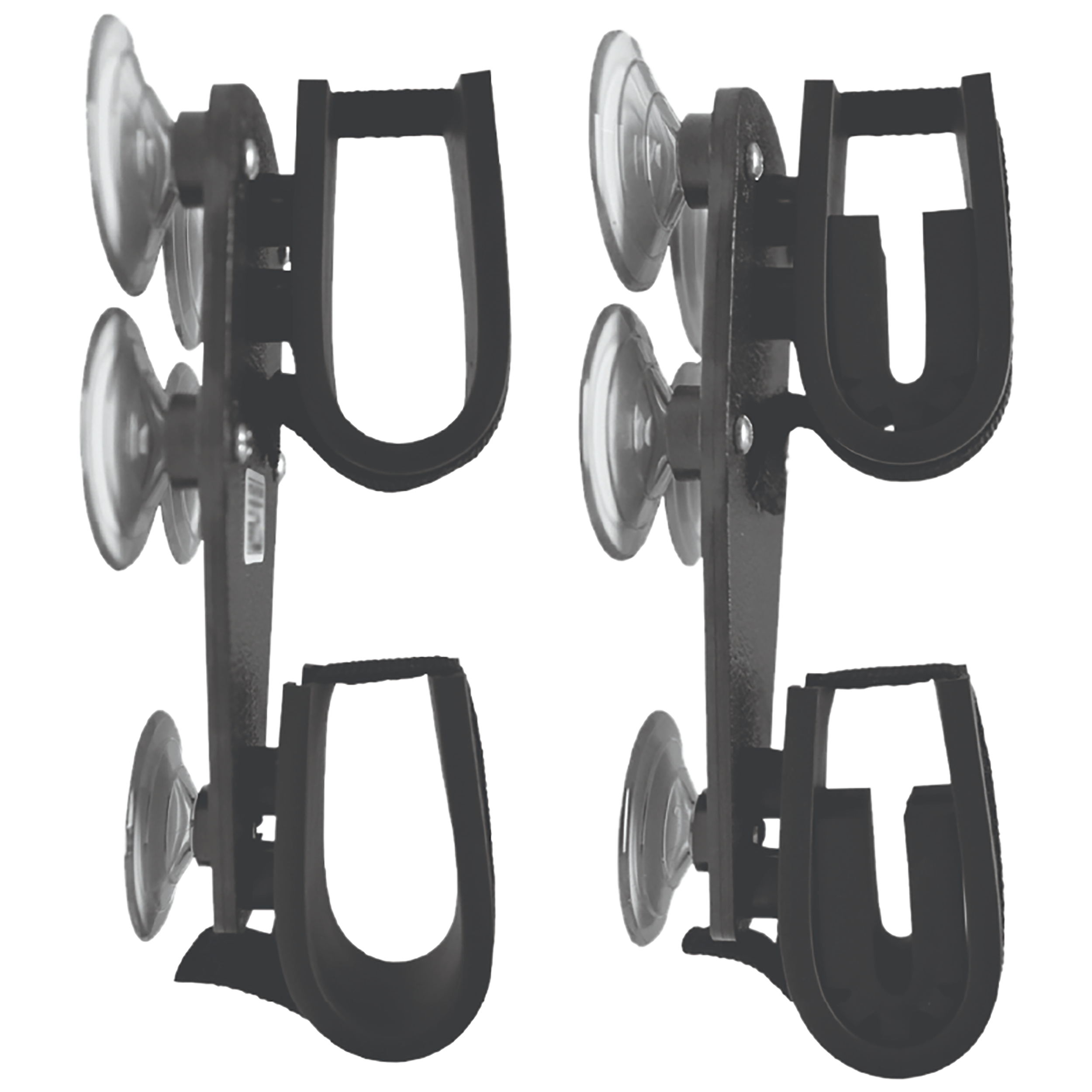 Rugged Gear 10020 Suction Cup Double Gun Rack Black Metal