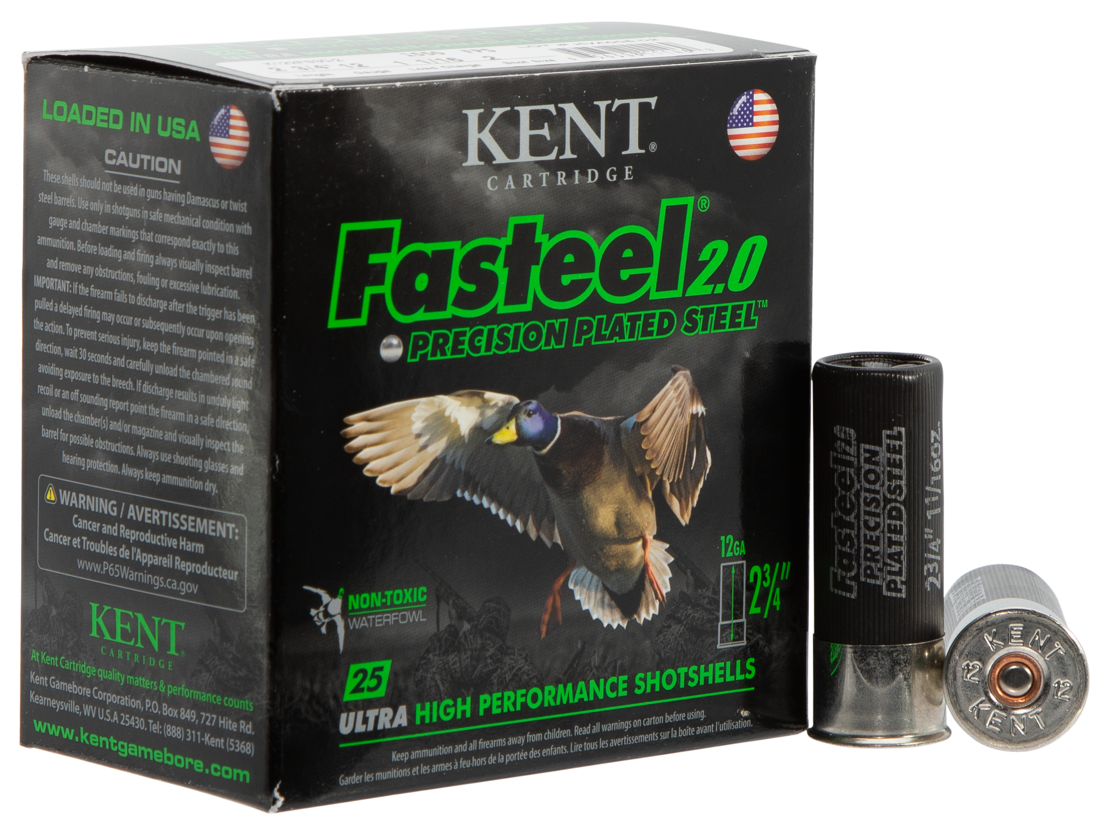 Kent Cartridge Fasteel 2.0 12 Gauge 2.75" 1 1/16 oz 2 Shot - Box or Case