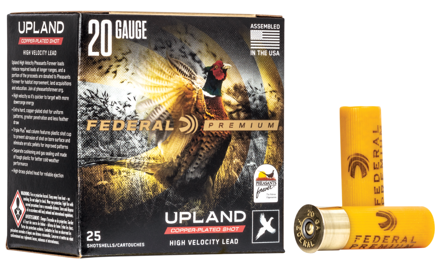 Federal Premium Wing-Shok Pheasant Forever High Velocity 20 Gauge 2.75" 1 oz #5 Shot 25 Rd - Box or Case