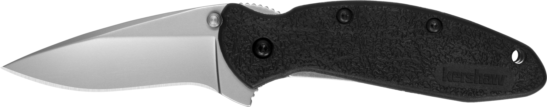 Kershaw Scallion 1620 2.4" Folding Flipper Plain Bead Blasted 420HC SS Black Nylon
