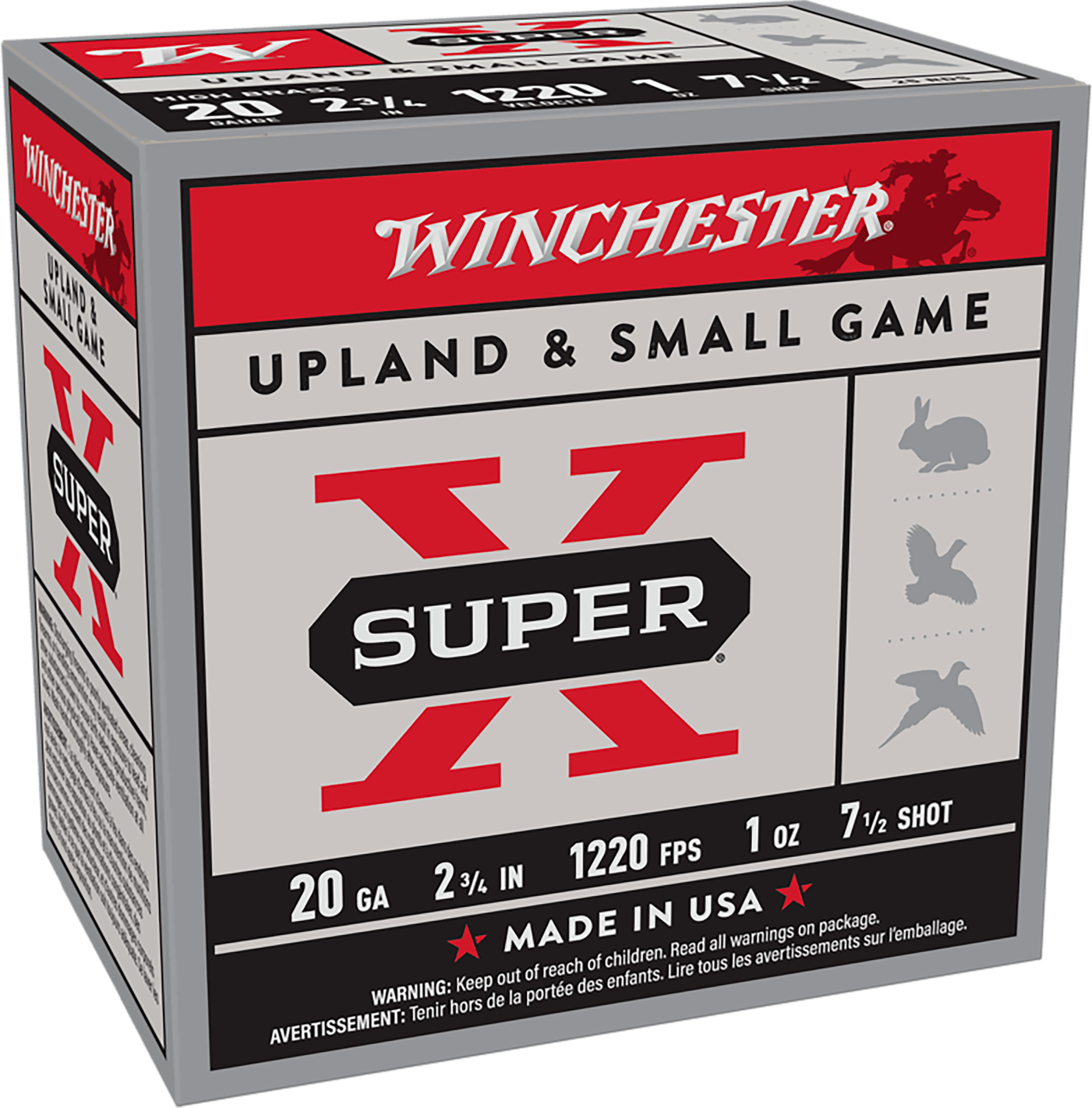 Winchester Ammo Super X Heavy Game Load 20 Gauge 2.75" 1 oz #7.5 Shot 25 Rd - Box or Case