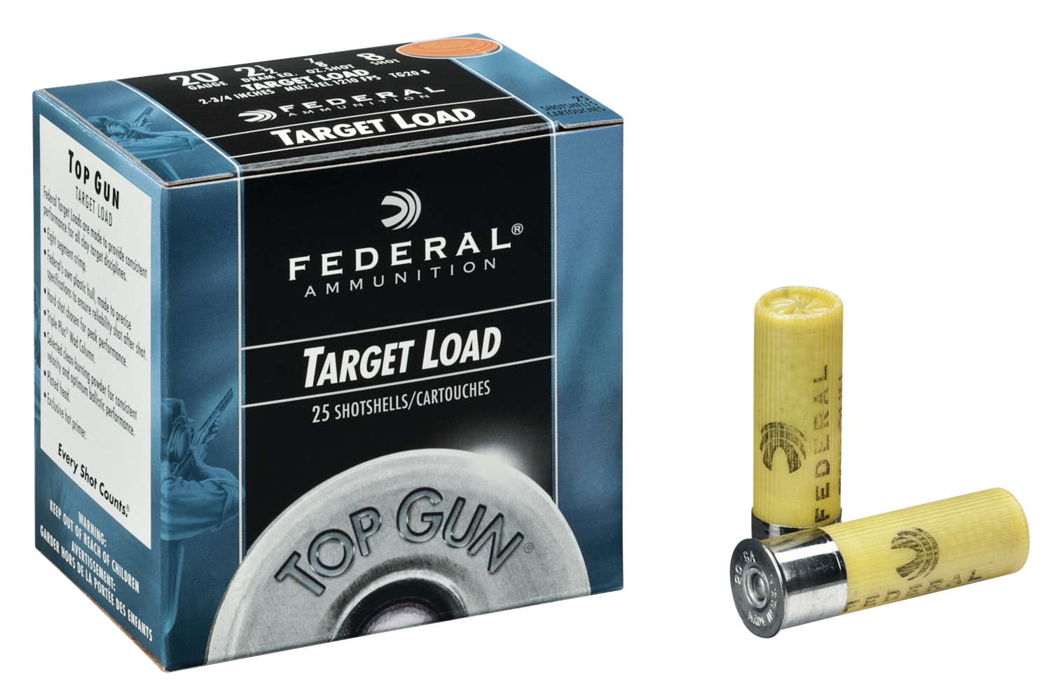 Federal Top Gun 20 Gauge 2.75" 7/8 oz #8 Shot - Box or Case