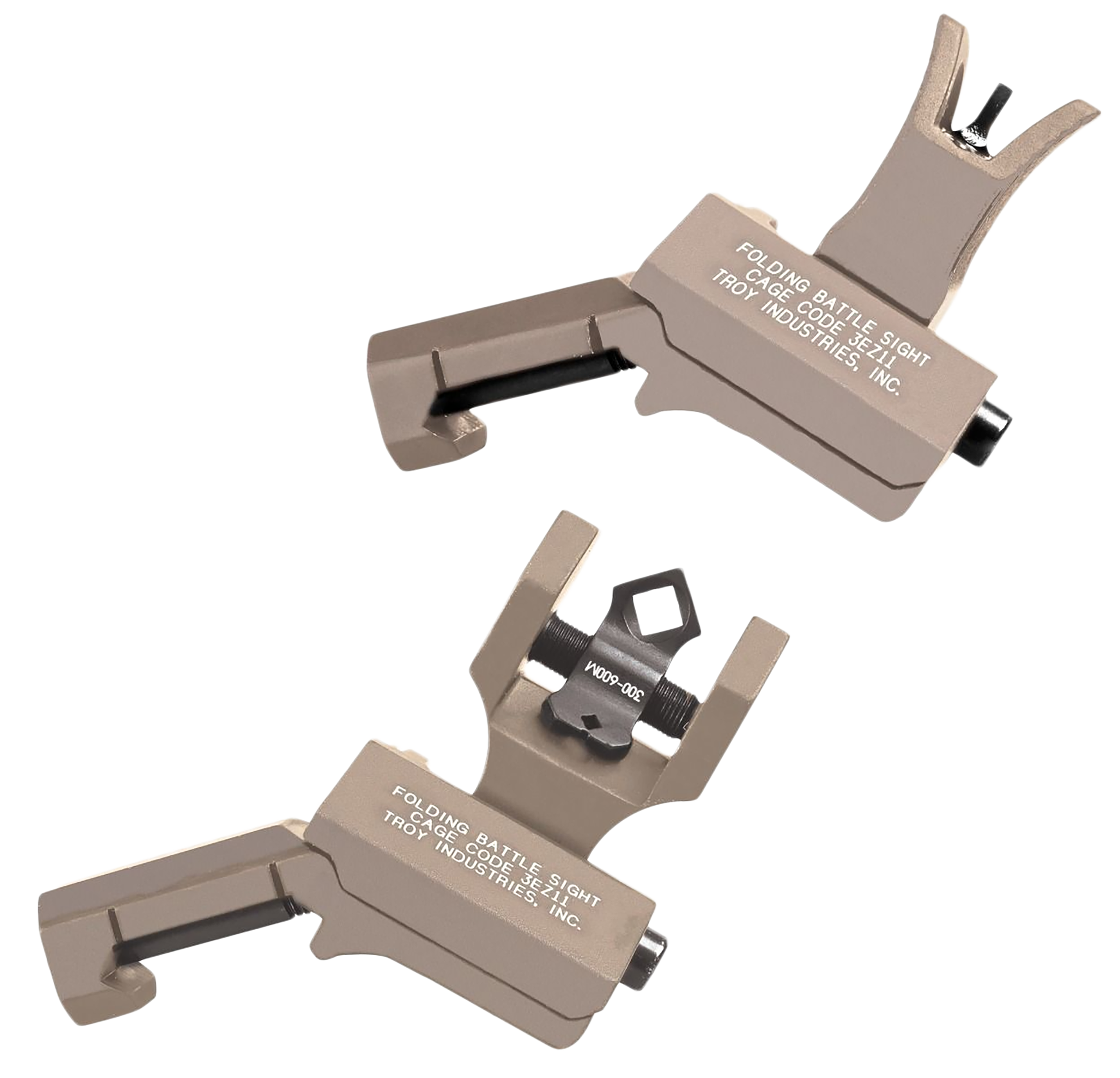 Troy Industries 45 Degree Offset BattleSight Set M4 Front & Dioptic Rear - FDE