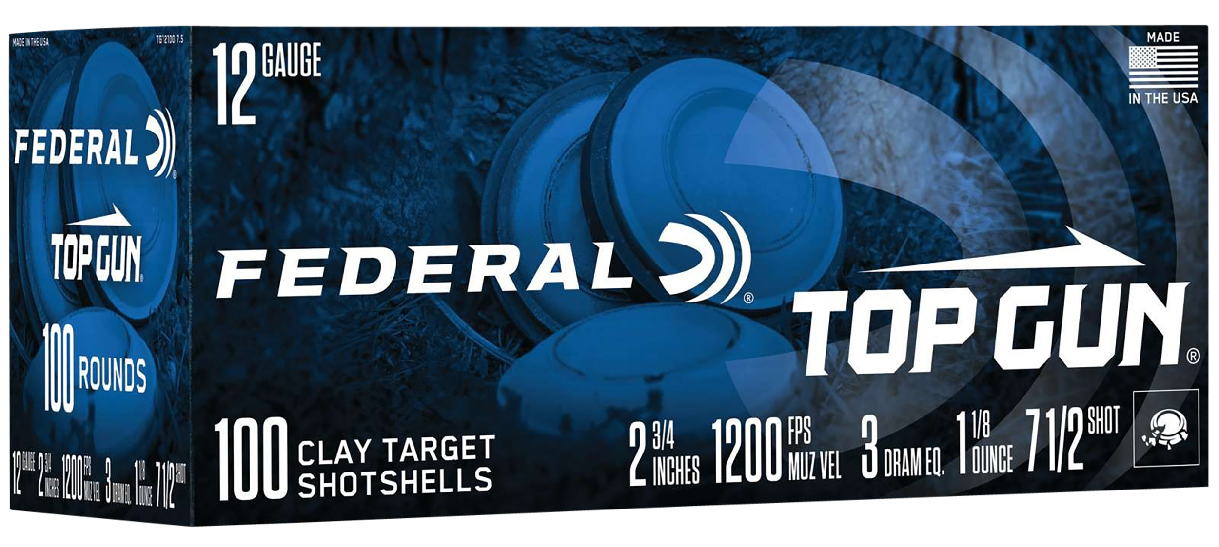 Federal Top Gun 12 Gauge 2.75" 1-1/8 oz 7.5 Shot 100 Rd - Box or Case