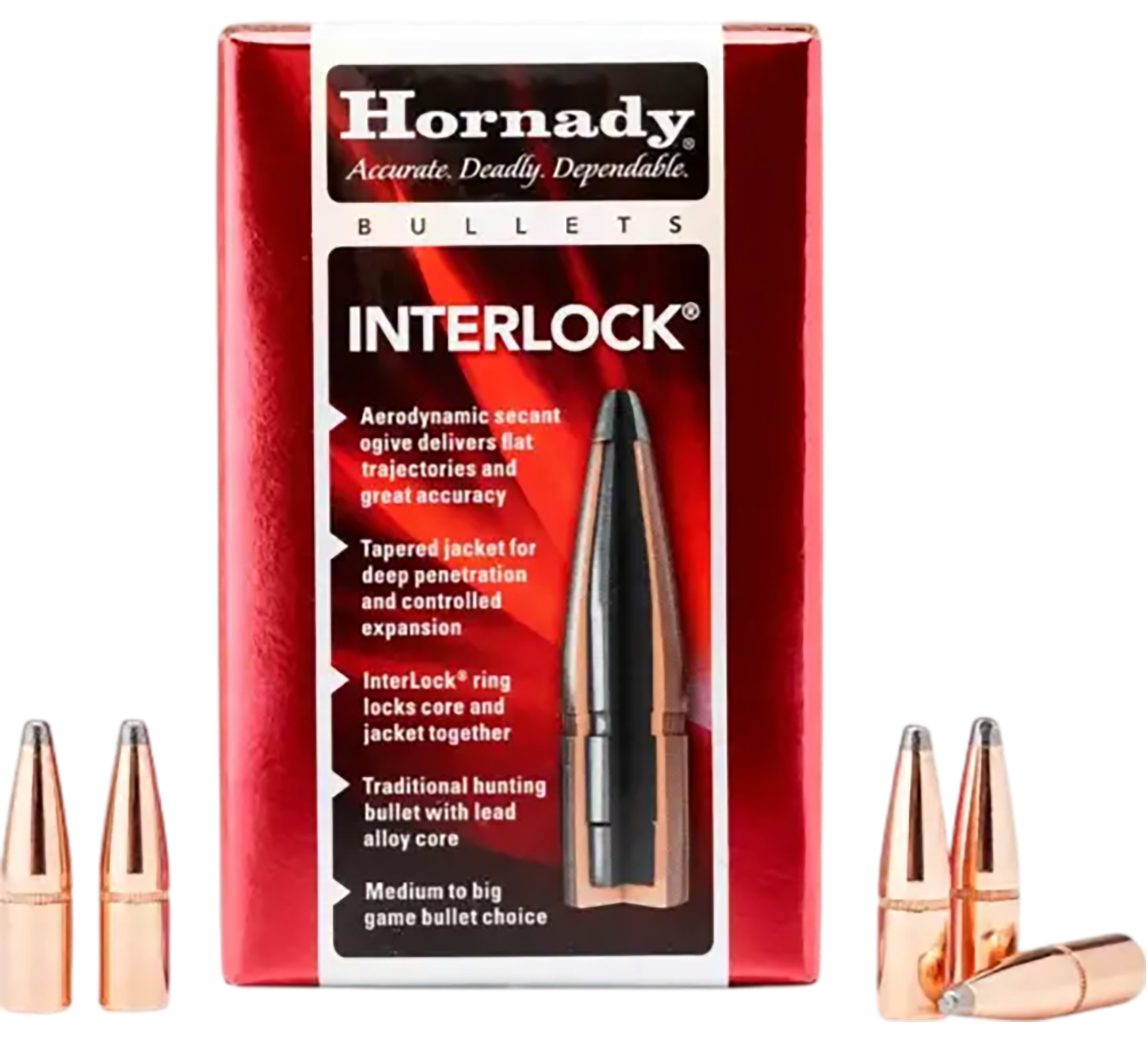 Hornady InterLock 8mm .323 195gr Spire Point Reloading Bullets - 100/Box