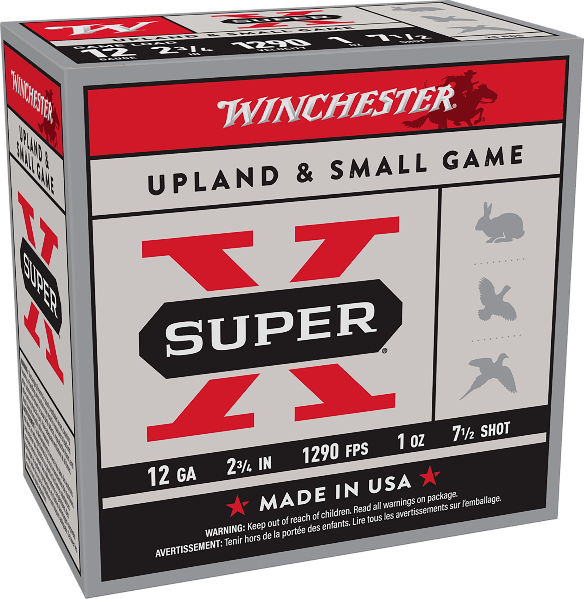 Winchester Ammo Super X Game Load 12 Gauge 2.75" 1 oz 7.5 Shot 25 Rd - Box or Case