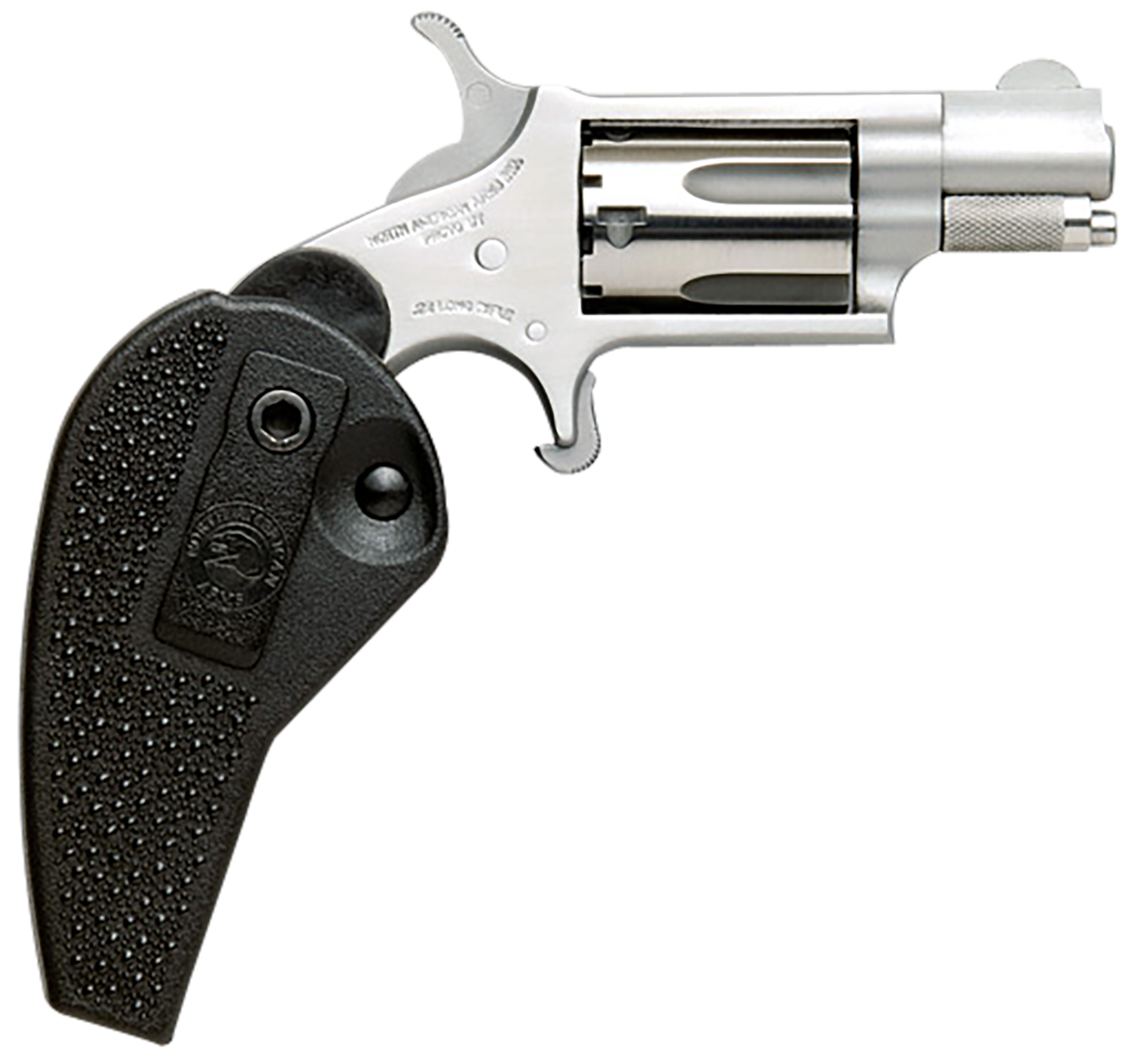 North American Arms 22MSHG Mini-Revolver 22 WMR 1.13" 5-Shot Compact SAO Stainless Revolver - Black Synthetic Holster Grip