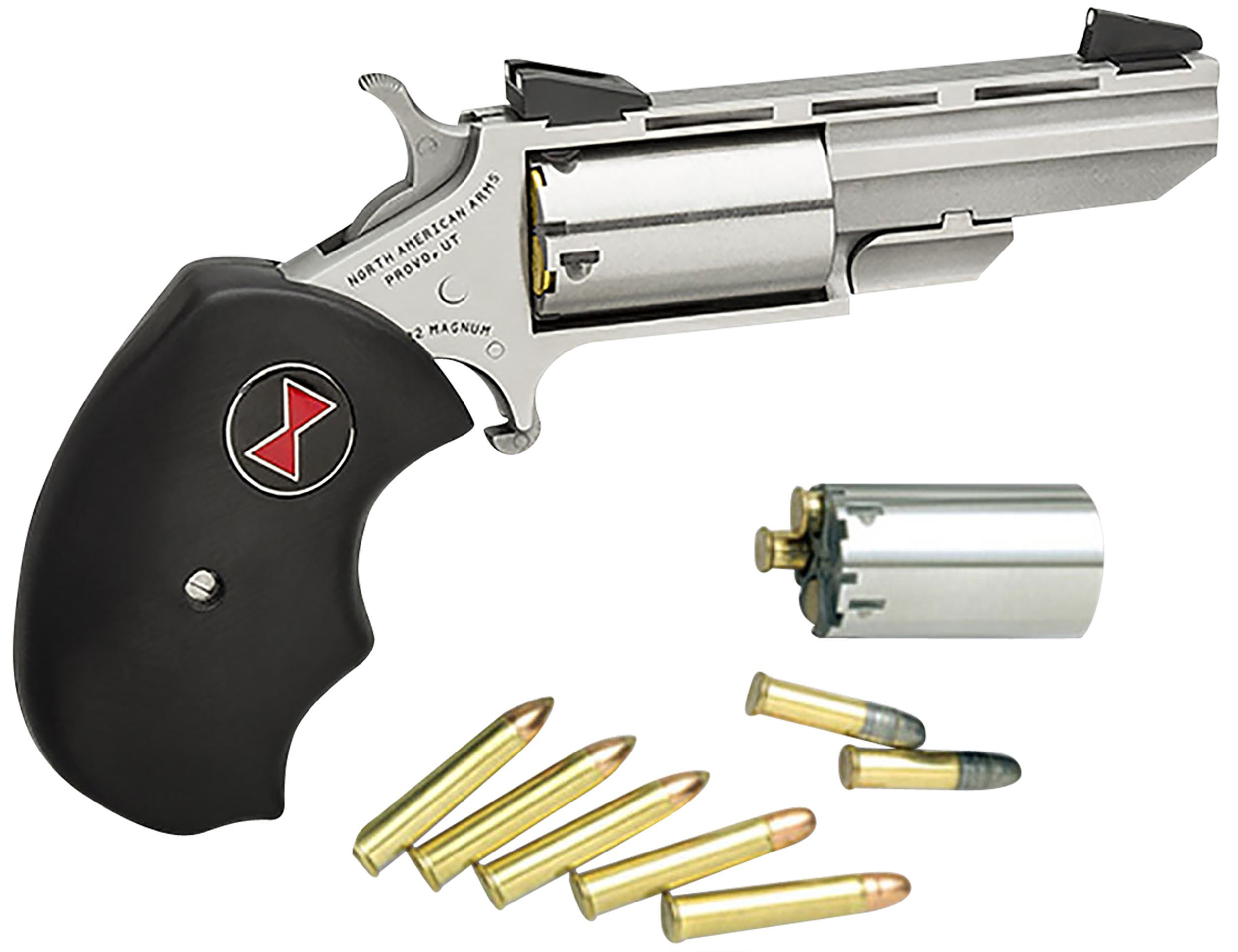 NAA Black Widow 22 LR/22 WMR 2" 5-Shot SAO Mini-Revolver