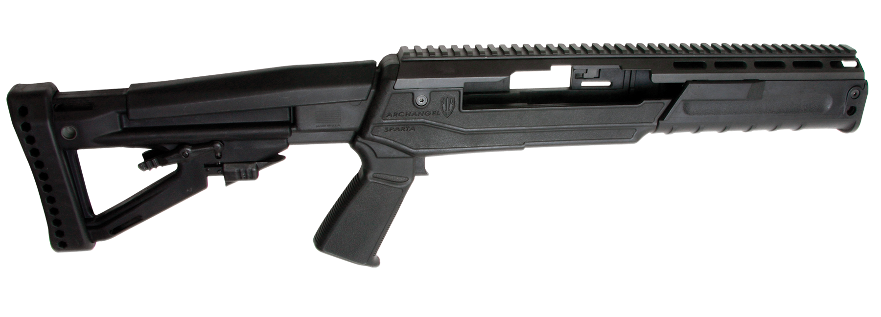Archangel AA1430 Sparta Conversion Stock Black Carbon Fiber/Polymer 4-Position Collapsible Pistol Grip for Ruger Mini-14/Mini Thirty