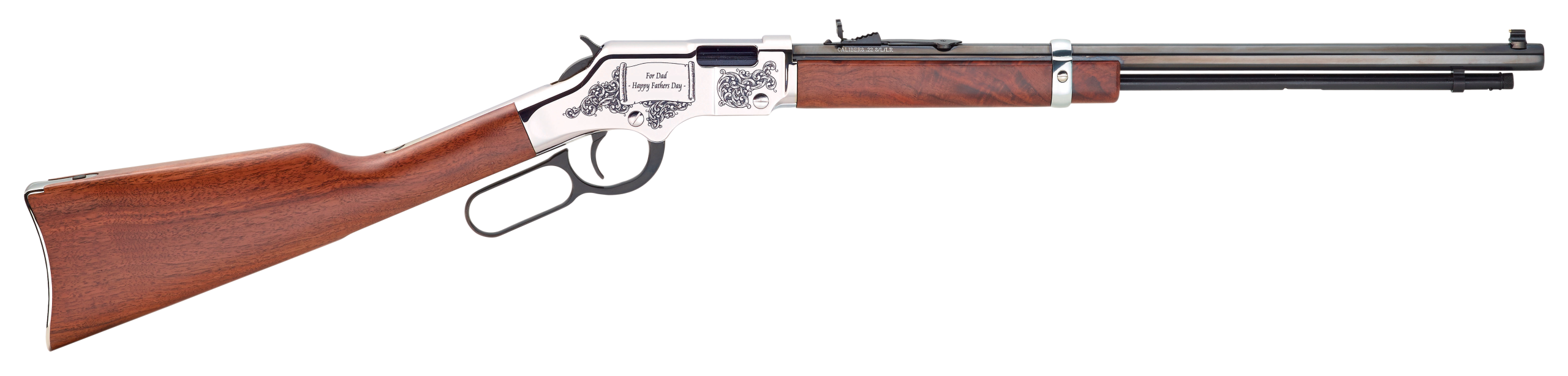 Henry H004SFD Golden Boy Silver 22 S/L/LR 20" 16 LR/21 Short Lever-Action Rifle - Fathers Day Edition