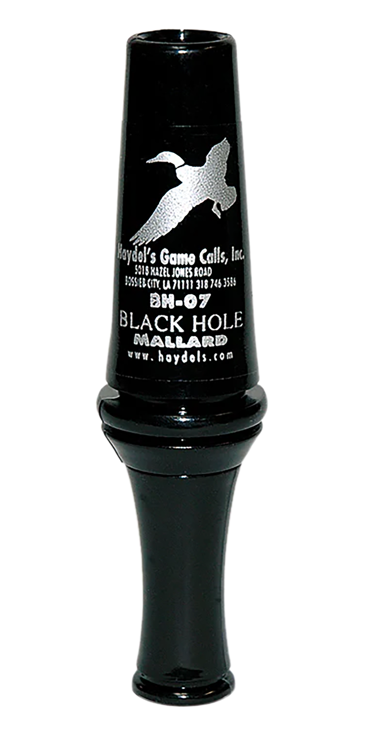 Haydels BH07 Black Hole Mallard Duck Call Double Reed Black Polycarbonate