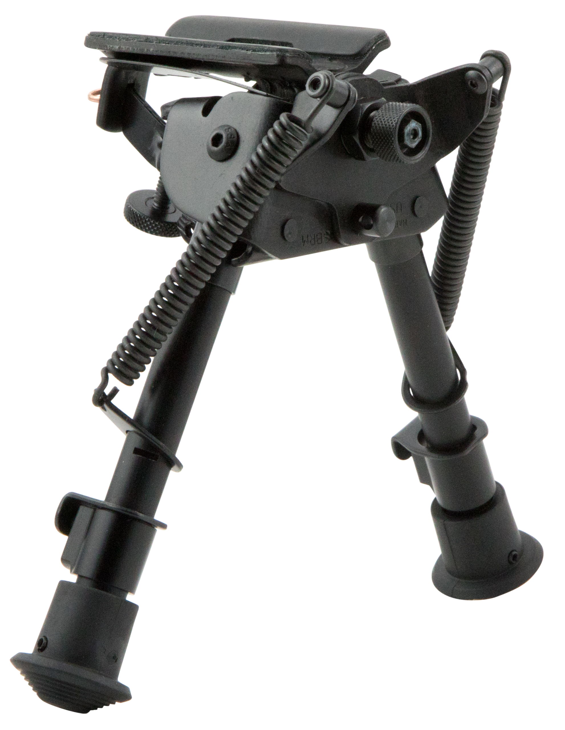 Harris 1A2-BRM Bipod Non-Swivel 6-9" Swivel Stud Rubber Feet - Black Steel/Aluminum