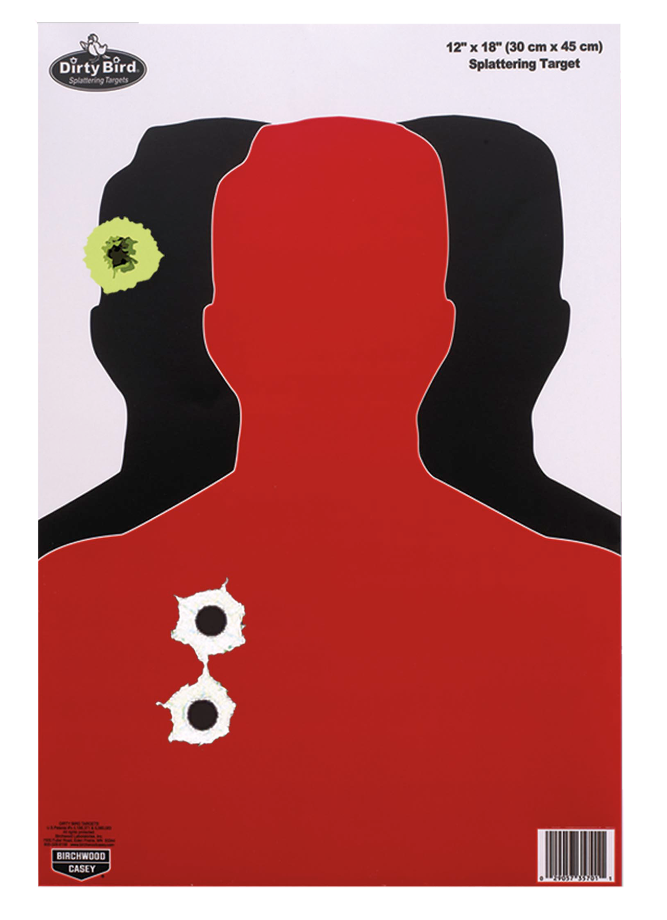 Birchwood Casey Dirty Bird Silhouette III 12" x 18" Hanging Pistol Target 8-Pack