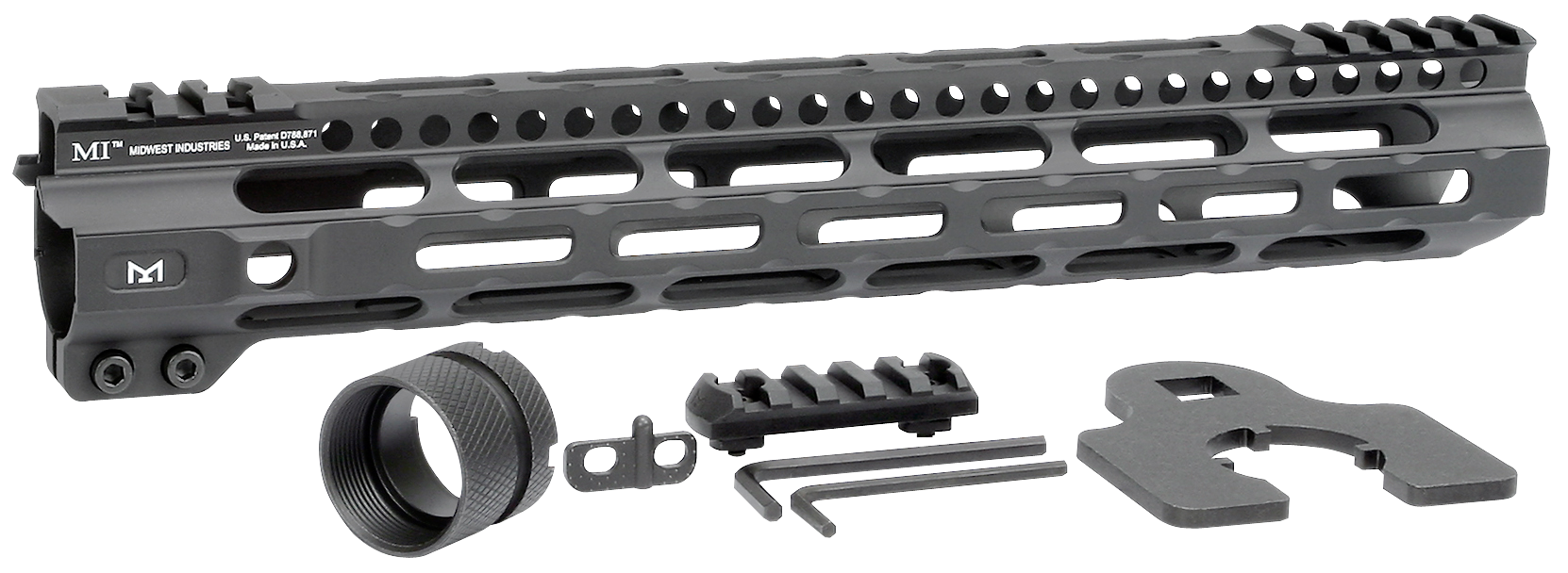 Midwest Industries Ultralight AR-15 12.625" M-LOK Free-Float Handguard - Black