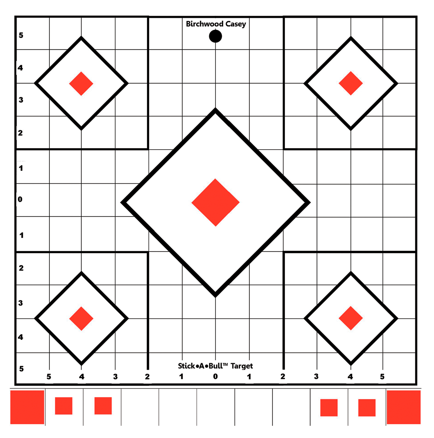 Birchwood Casey Stick-A-Bull Sight-In 12" 5-Diamond Self-Adhesive Paper Target - 5 Pack