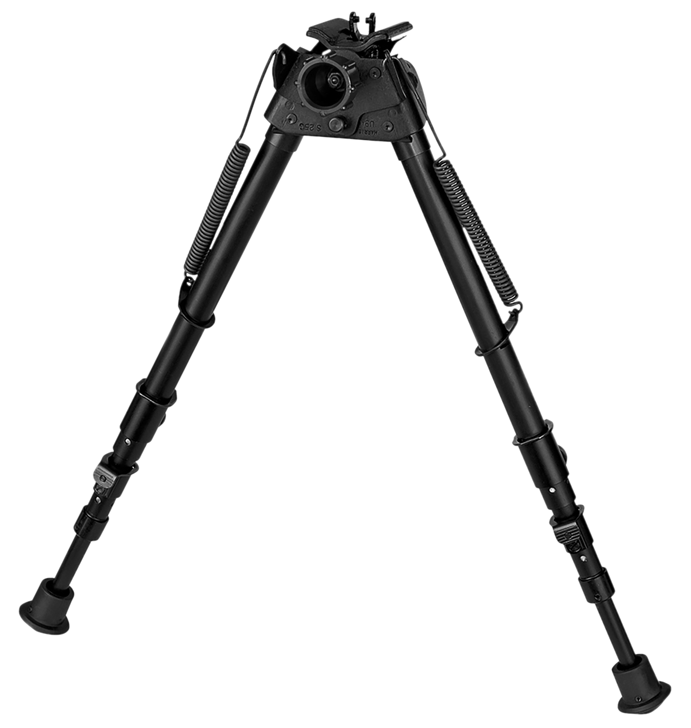 Harris S-25C Swivel Bipod 13.5-27" Swivel Stud Steel/Aluminum Rubber Feet - Black
