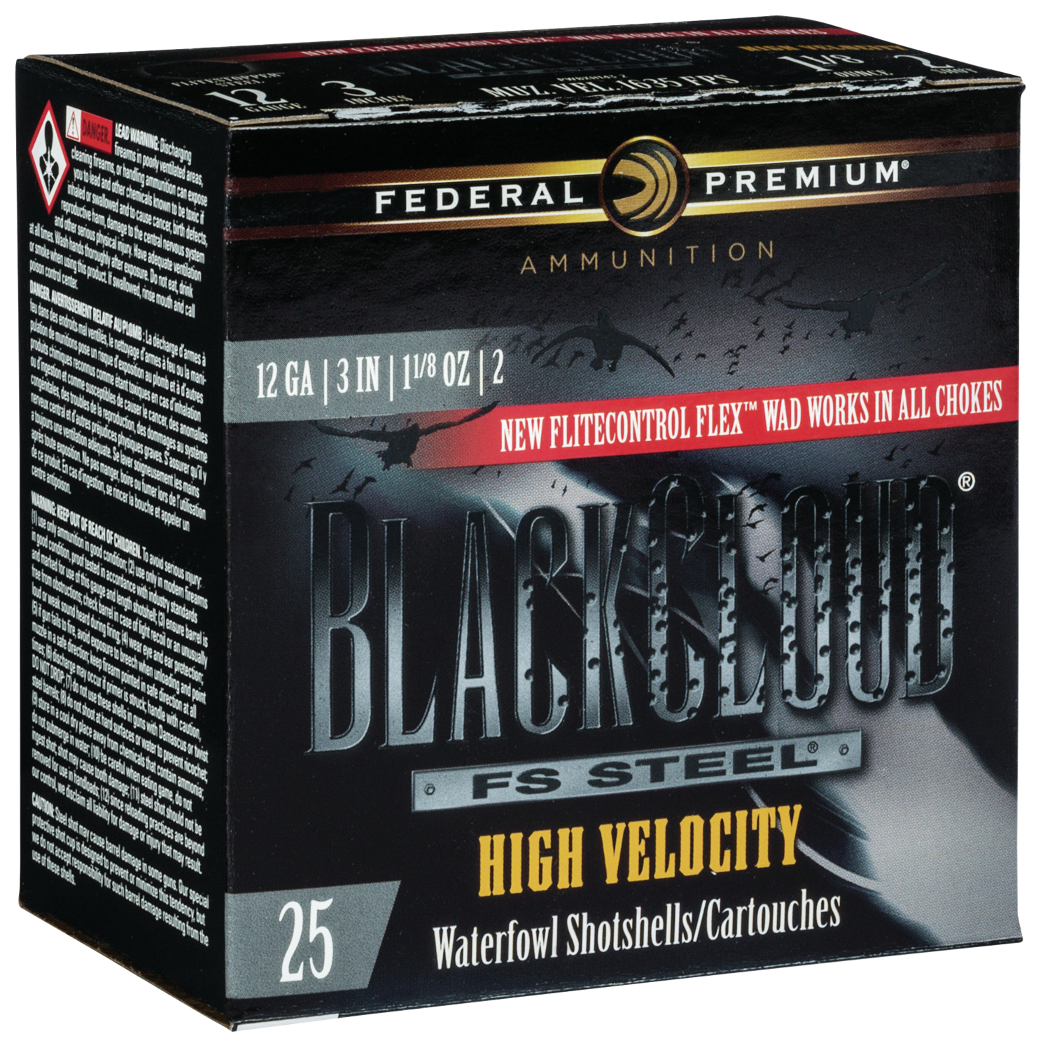 Federal Premium Black Cloud FS Steel High Velocity 12 Gauge 3" 1 1/8 oz #2 Shot - Box or Case