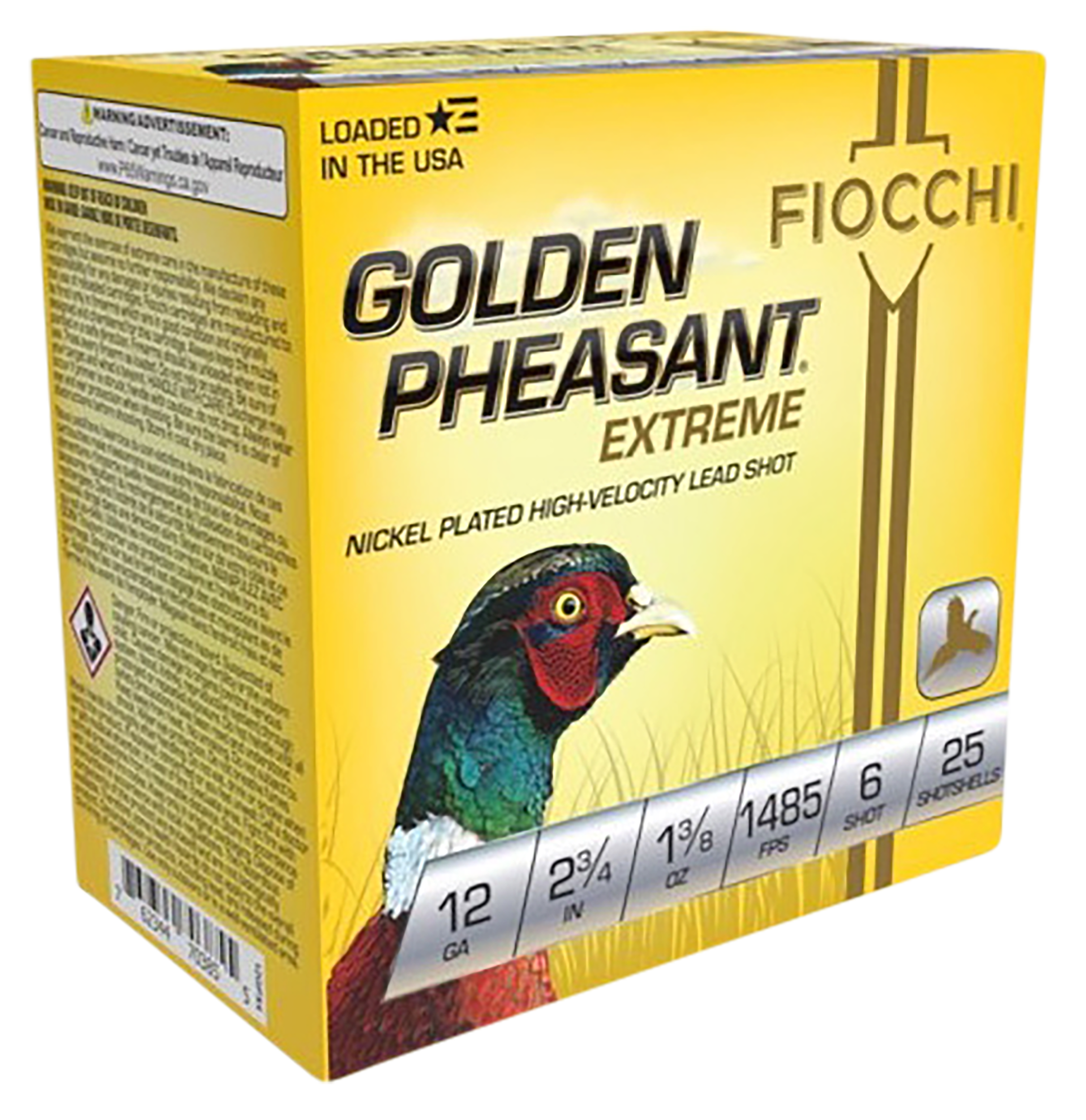 Fiocchi Golden Pheasant Extrema 12 Gauge 2.75" 1 3/8oz 6 Shot - Box or Case