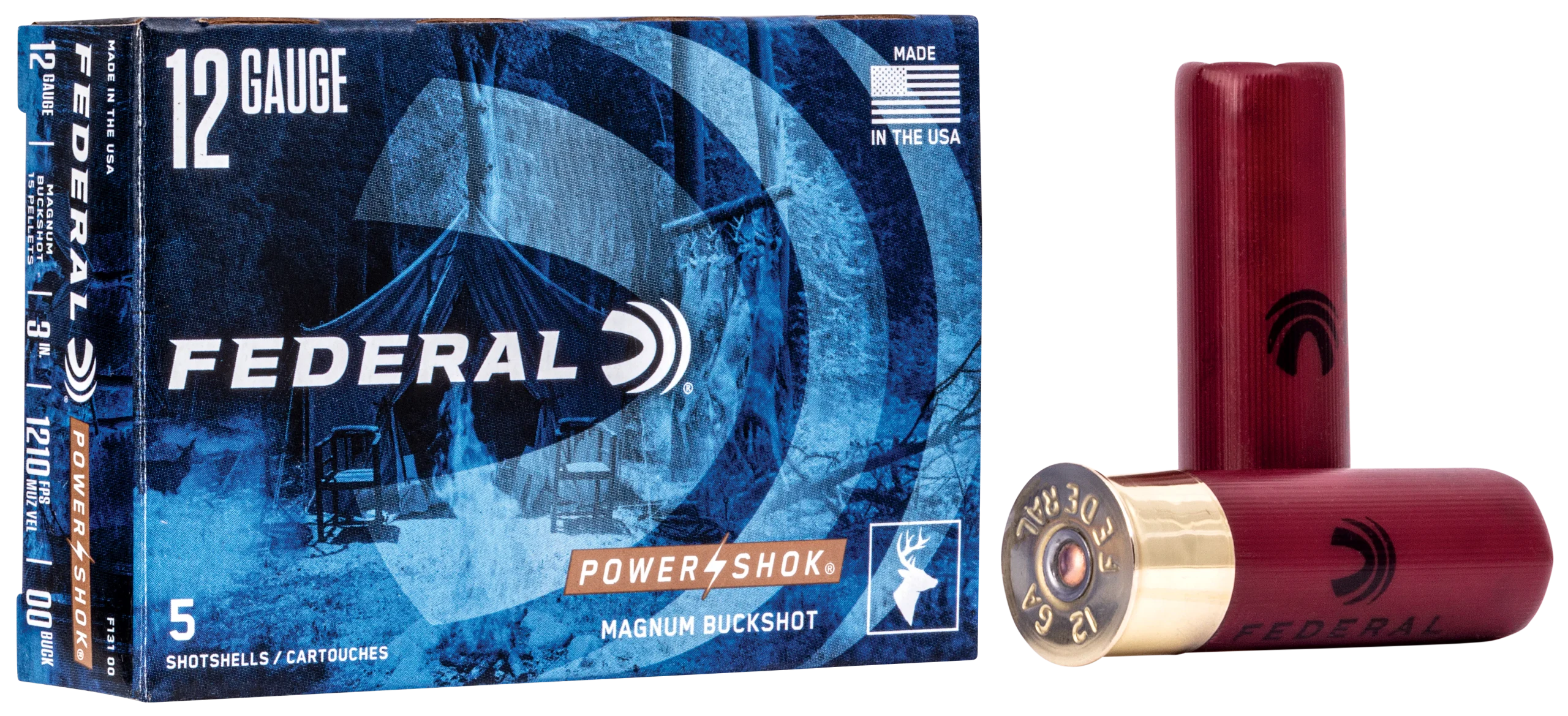 Federal Power-Shok Magnum 12 Gauge 3" 1 7/8 oz 00 Buck 5 Rd - Box or Case