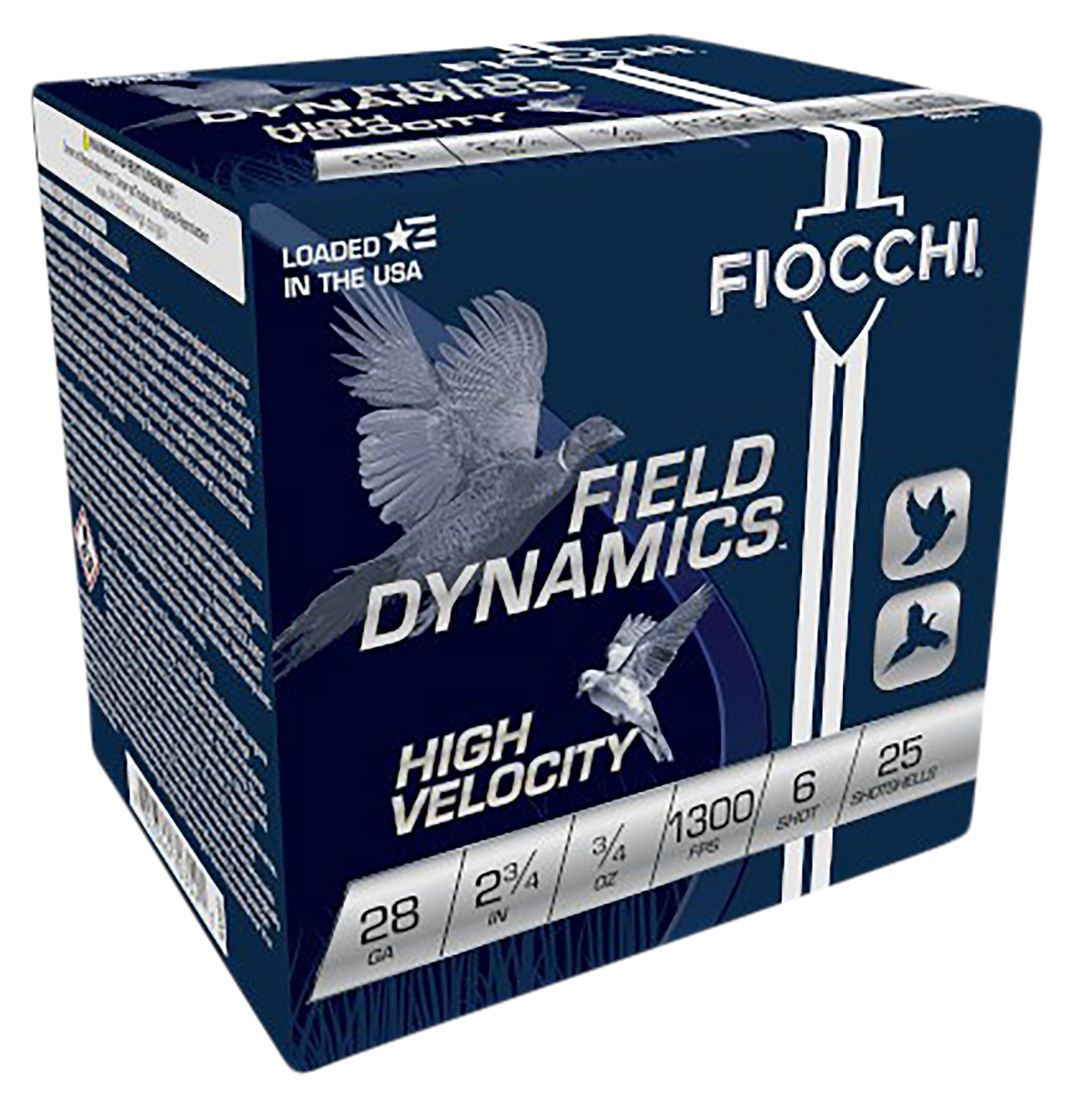 Fiocchi Field Dynamics High Velocity 28 Gauge 2.75" 3/4 oz 6 Shot - Box or Case