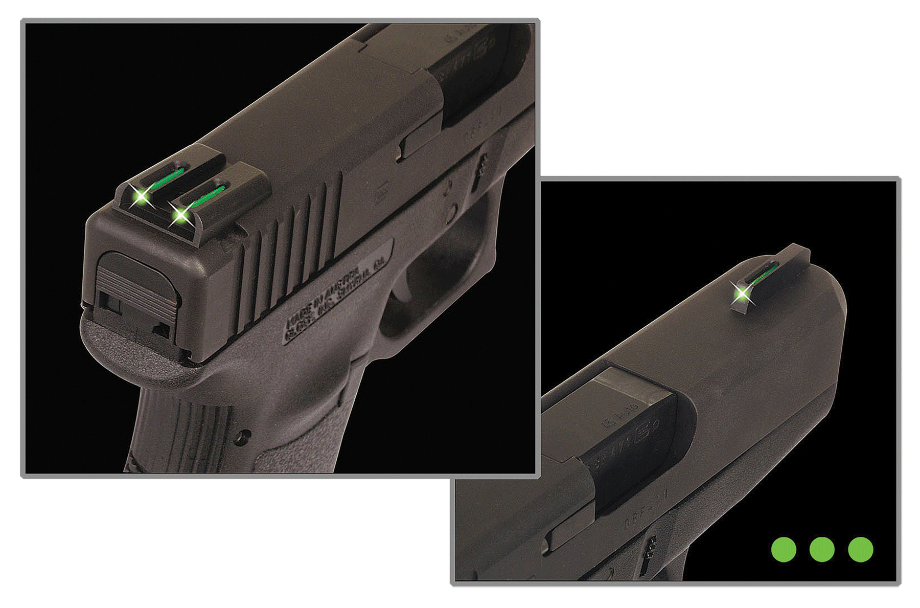 TruGlo TFO TG131MPT S&W M&P/SD9/SD40 Night Sight Set - Green Front / Yellow Rear - Black Nitride