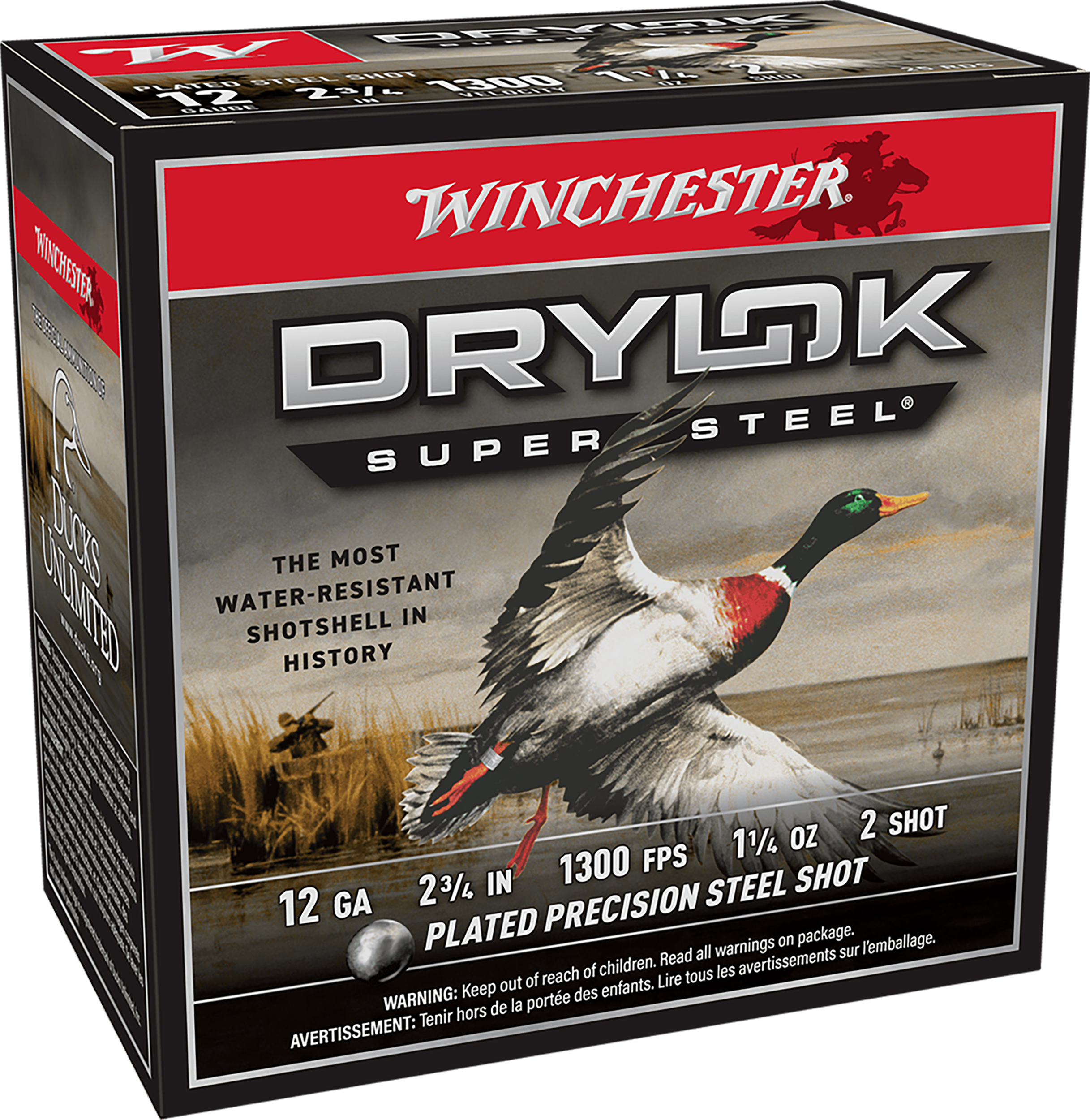 Winchester Ammo Drylok Super Steel Magnum 12 Gauge 2.75" 1-1/4 oz #2 Steel Shot 25 Rd - Box or Case