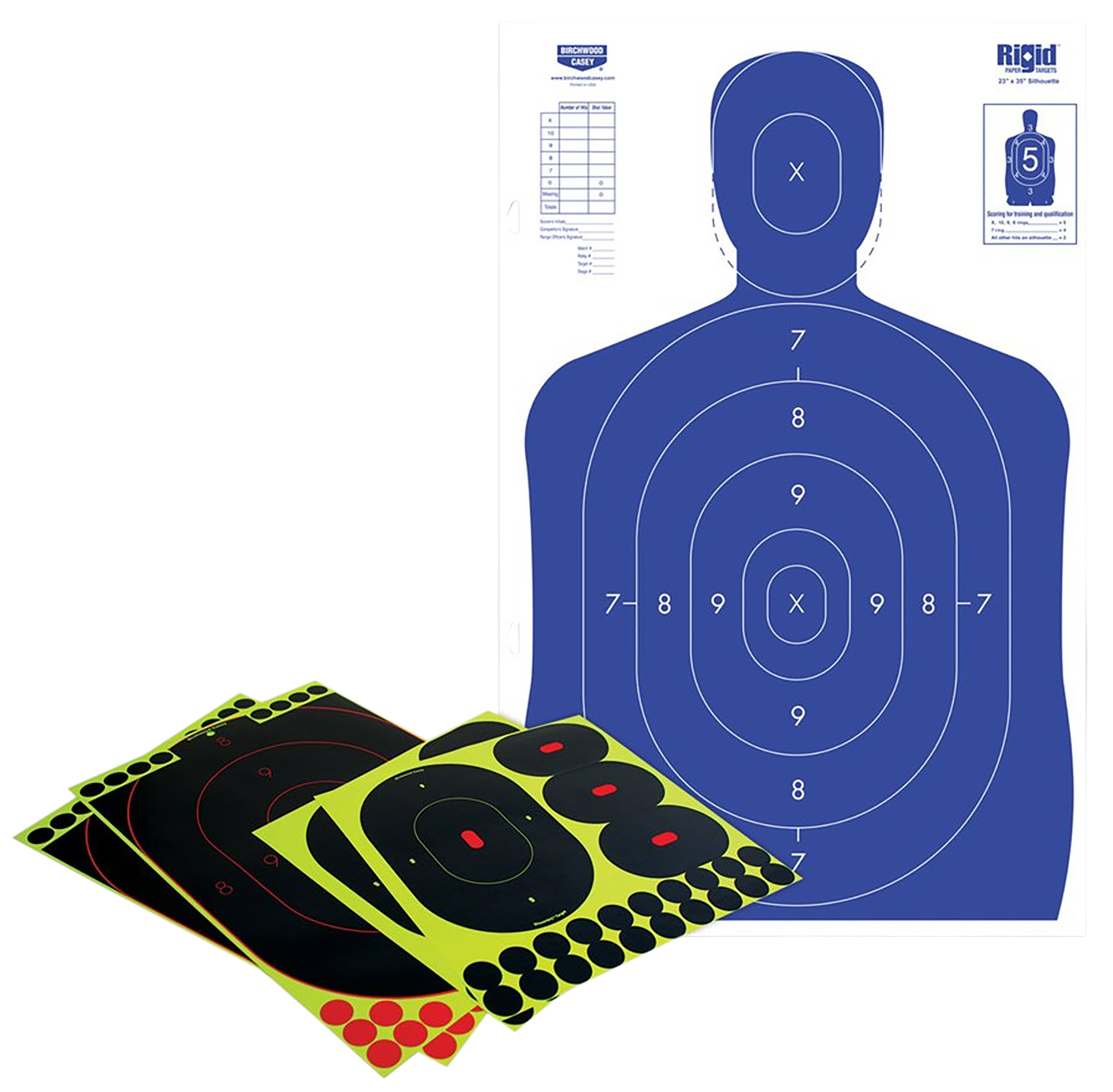 Birchwood Casey Shoot-N-C 12x18 Reactive Silhouette Paper Target Kit w/ Pasters