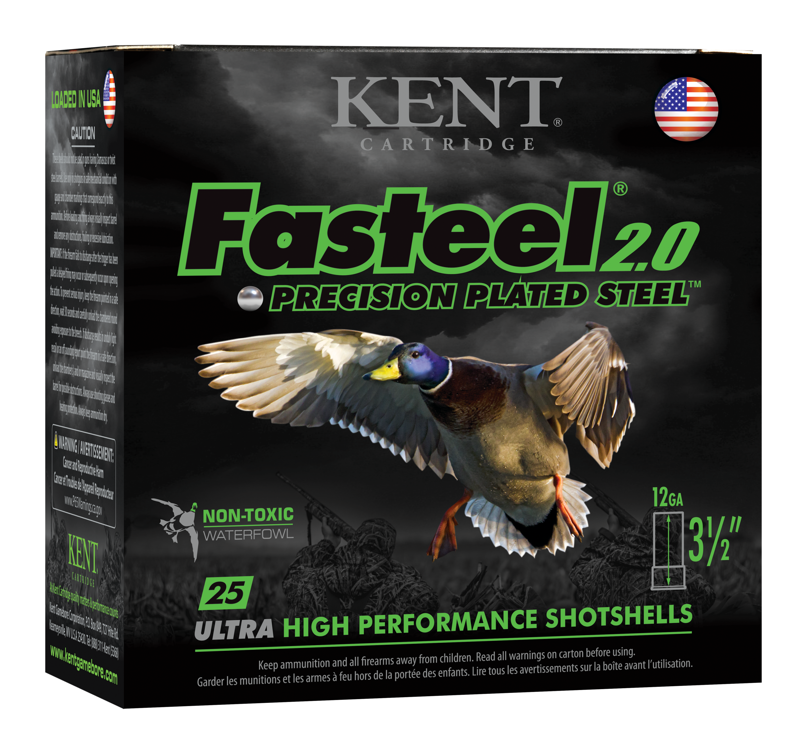 Kent Cartridge Fasteel 2.0 12 Gauge 3.5" 1 3/8 oz BBB Shot - Box or Case