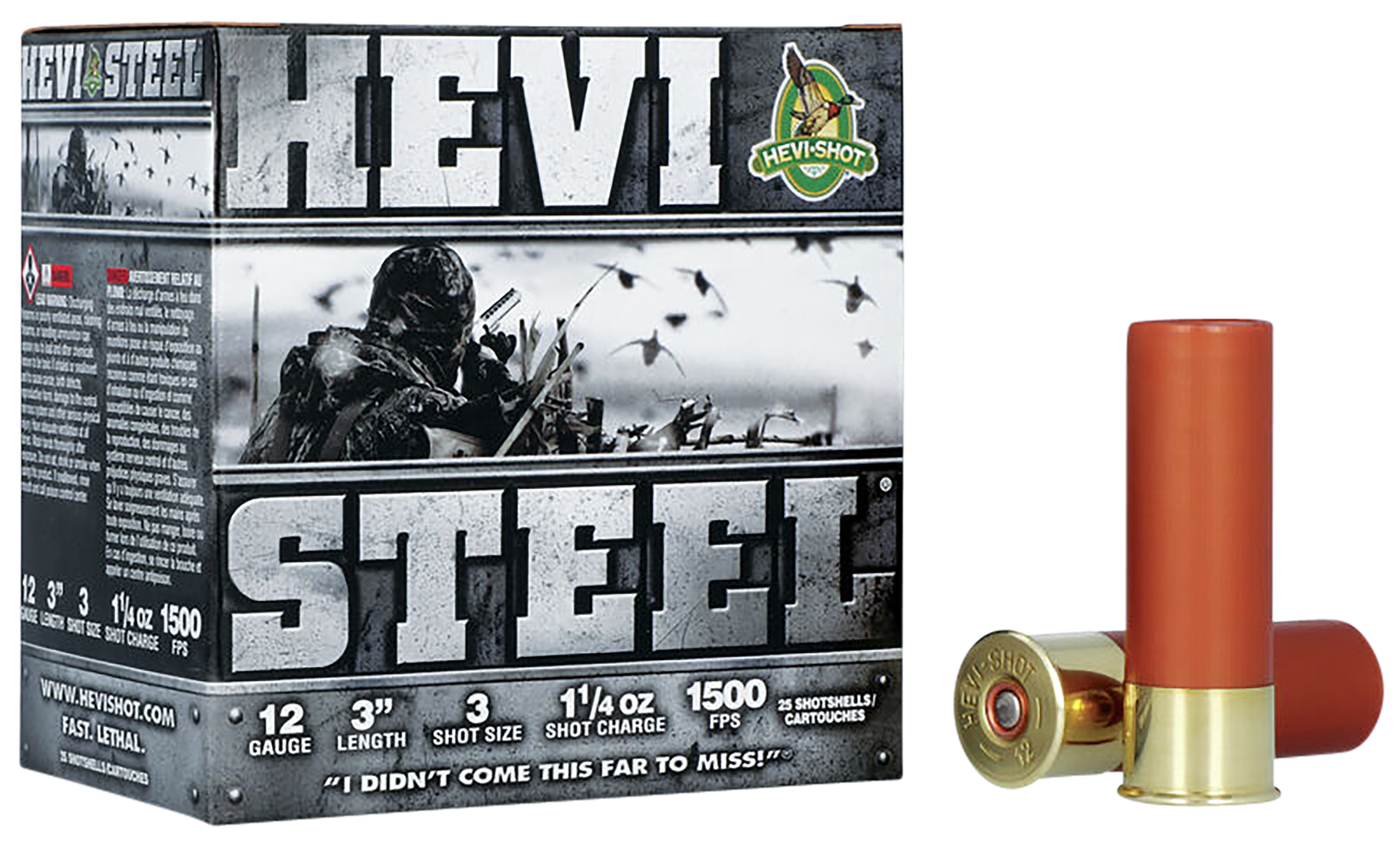 Hevishot HEVI-Steel 12 Gauge 3" 1-1/4 oz 3 Shot 1500 fps - Box or Case