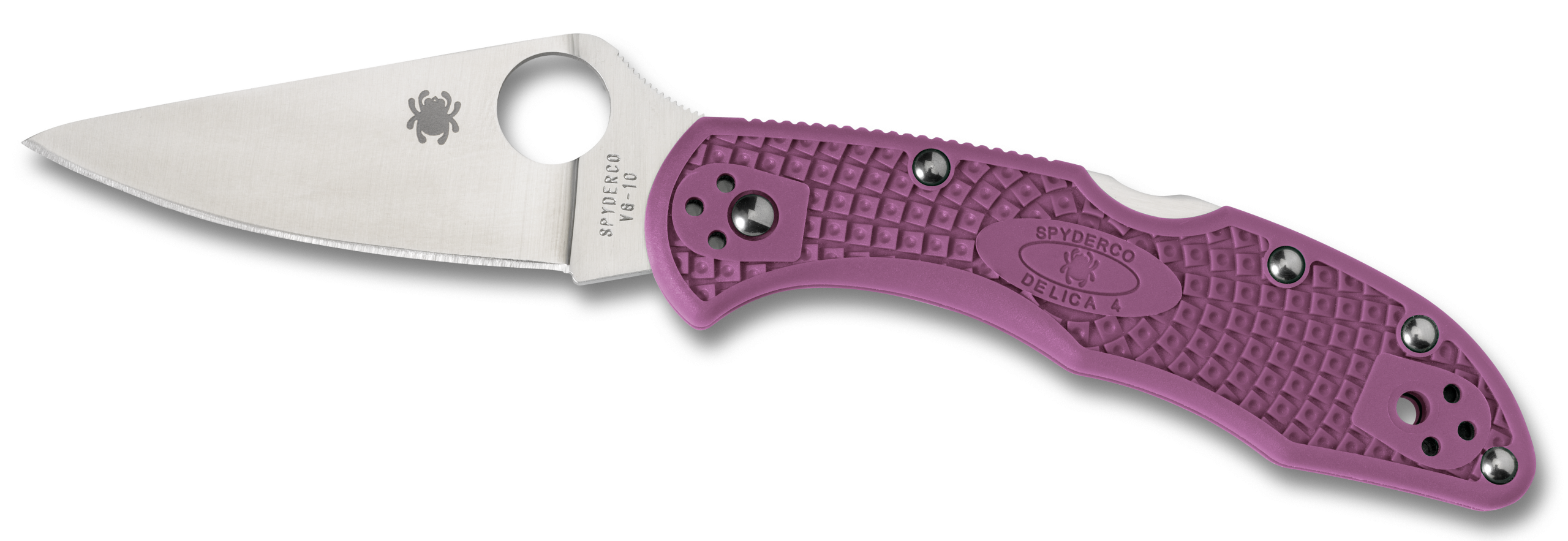 Spyderco Delica 4 Lightweight 2.88" VG-10 Drop Point Plain Purple FRN Folding Knife