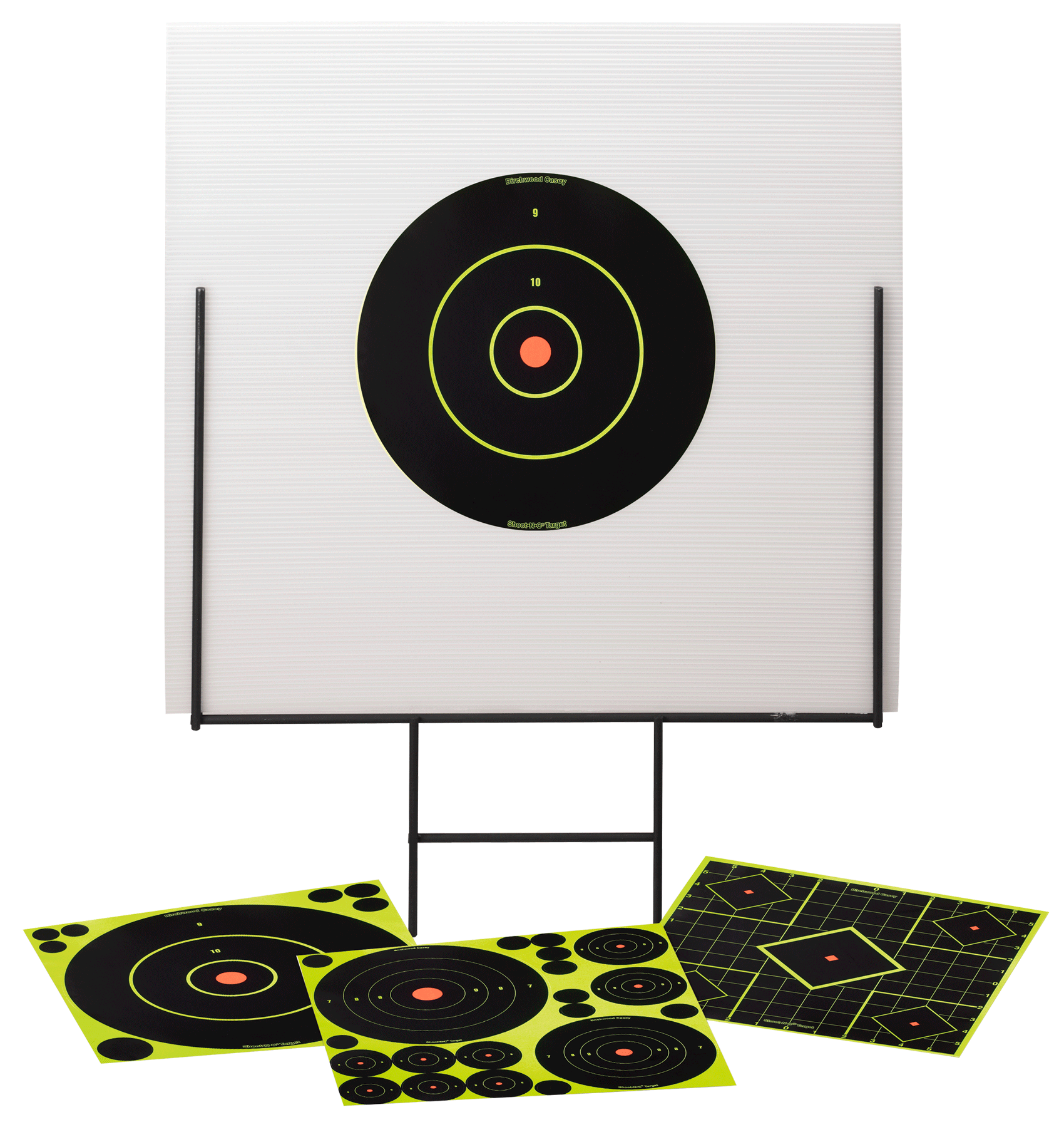 Birchwood Casey 46101 Shoot-N-C Portable Range Kit 18" x 18" Self-Adhesive Bullseye Target w/Steel Frame