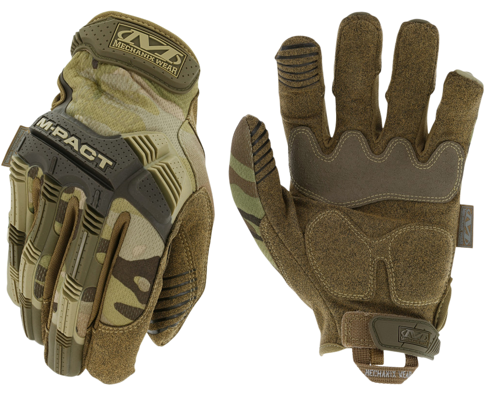 Mechanix Wear M-Pact MultiCam Synthetic Leather Medium TPR Closure Impact Gloves