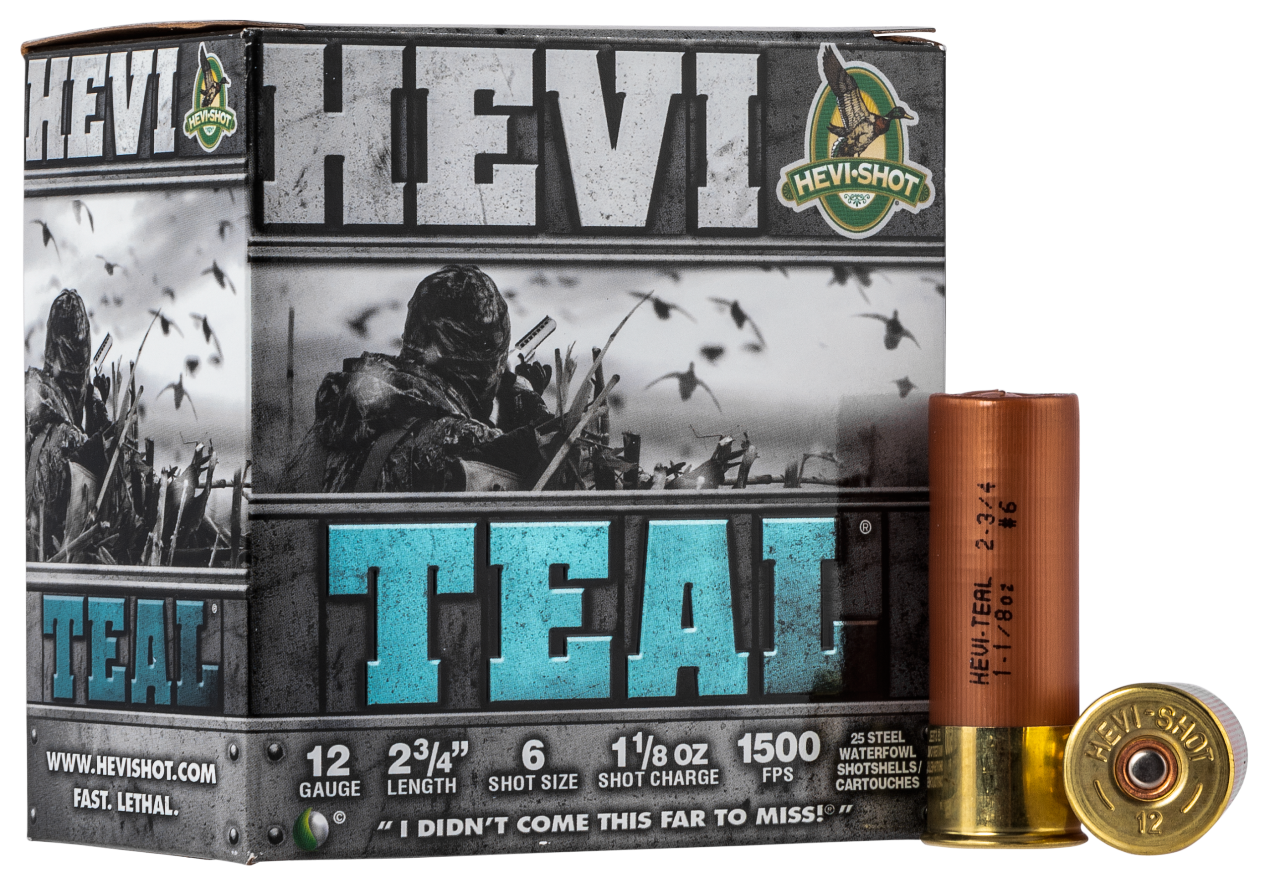 Hevishot HEVI-Teal 12 Gauge 2.75" 1-1/8 oz 6 Shot 1500 fps - Box or Case