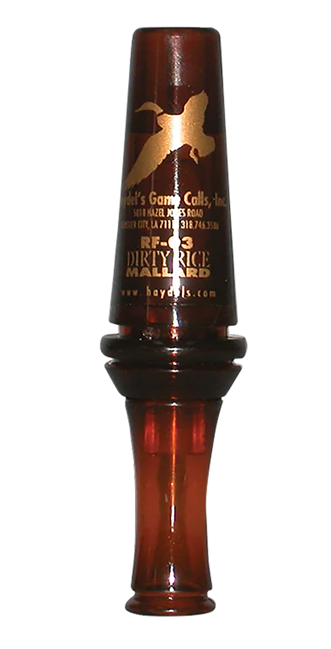 Haydels RF03 Dirty Rice Double Reed Mallard Duck Call - Brown Plastic