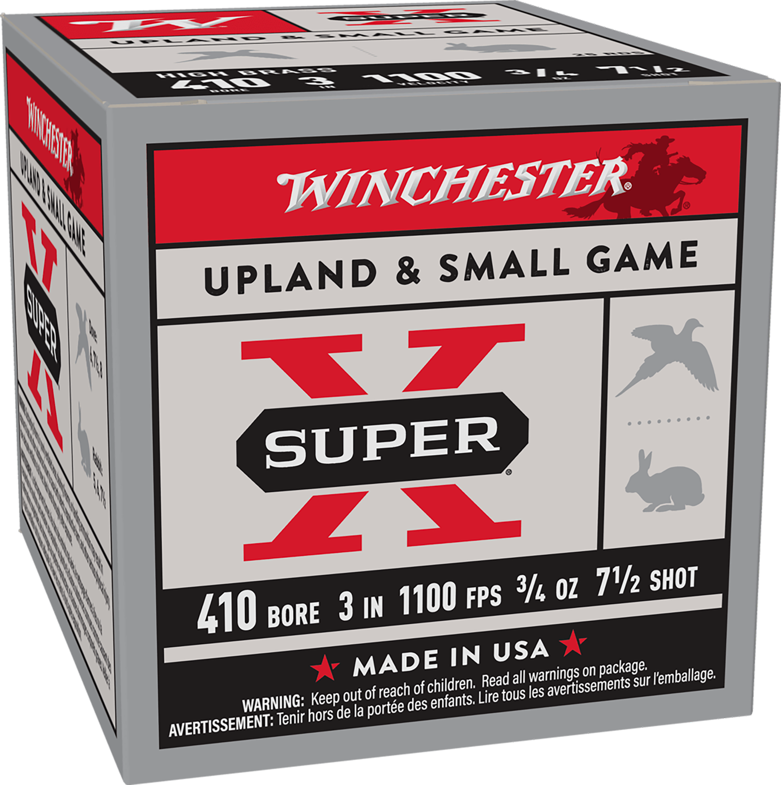 Winchester Ammo Super X Heavy Game Load High Brass 410 Gauge 3" 3/4 oz 7.5 Shot 25 Rd - Box or Case