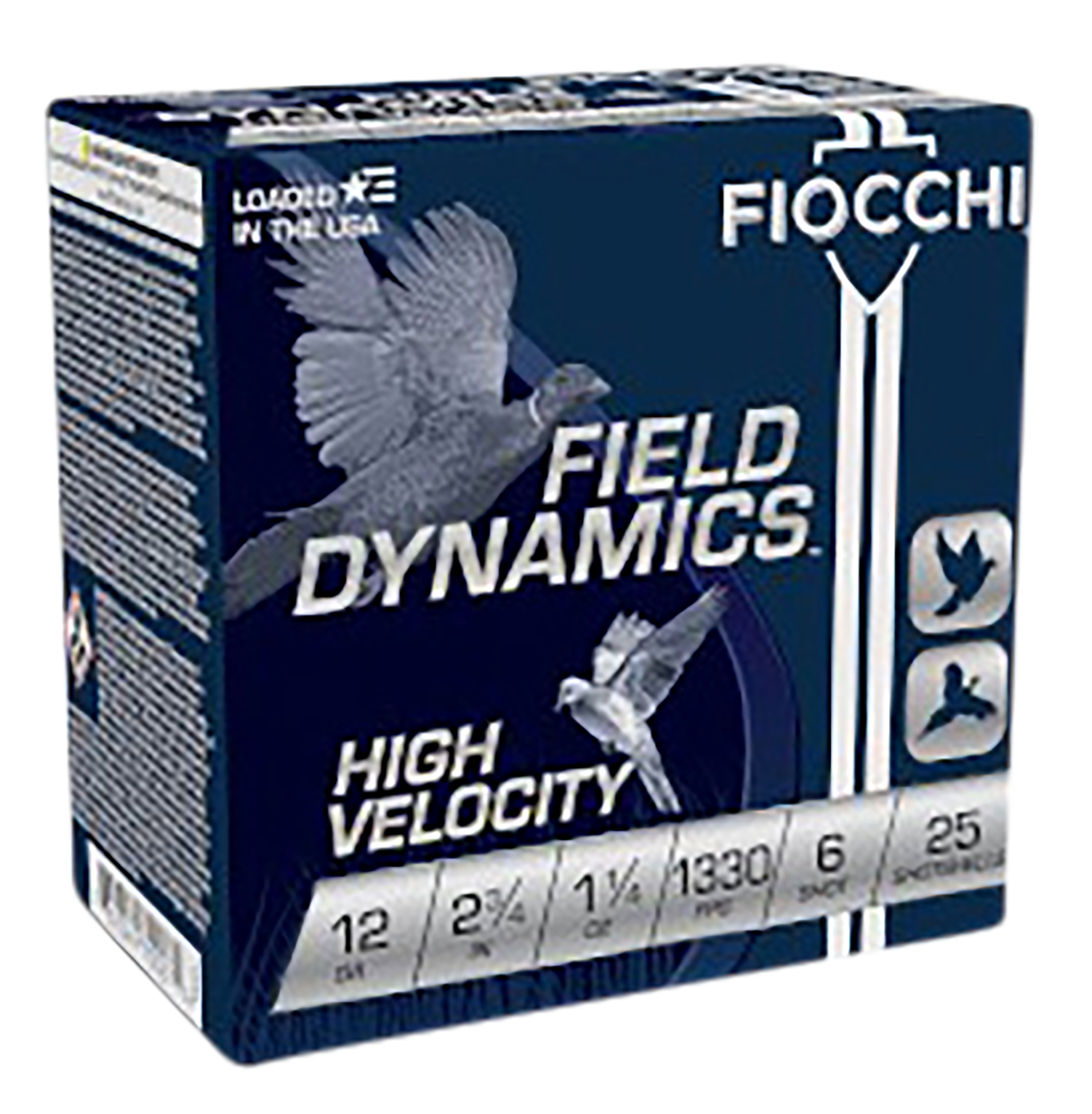 Fiocchi 12HV6 Field Dynamics High Velocity 12 Gauge 2.75" 1 1/4 oz 6 Shot 25 Bx/10 Cs - Box or Case