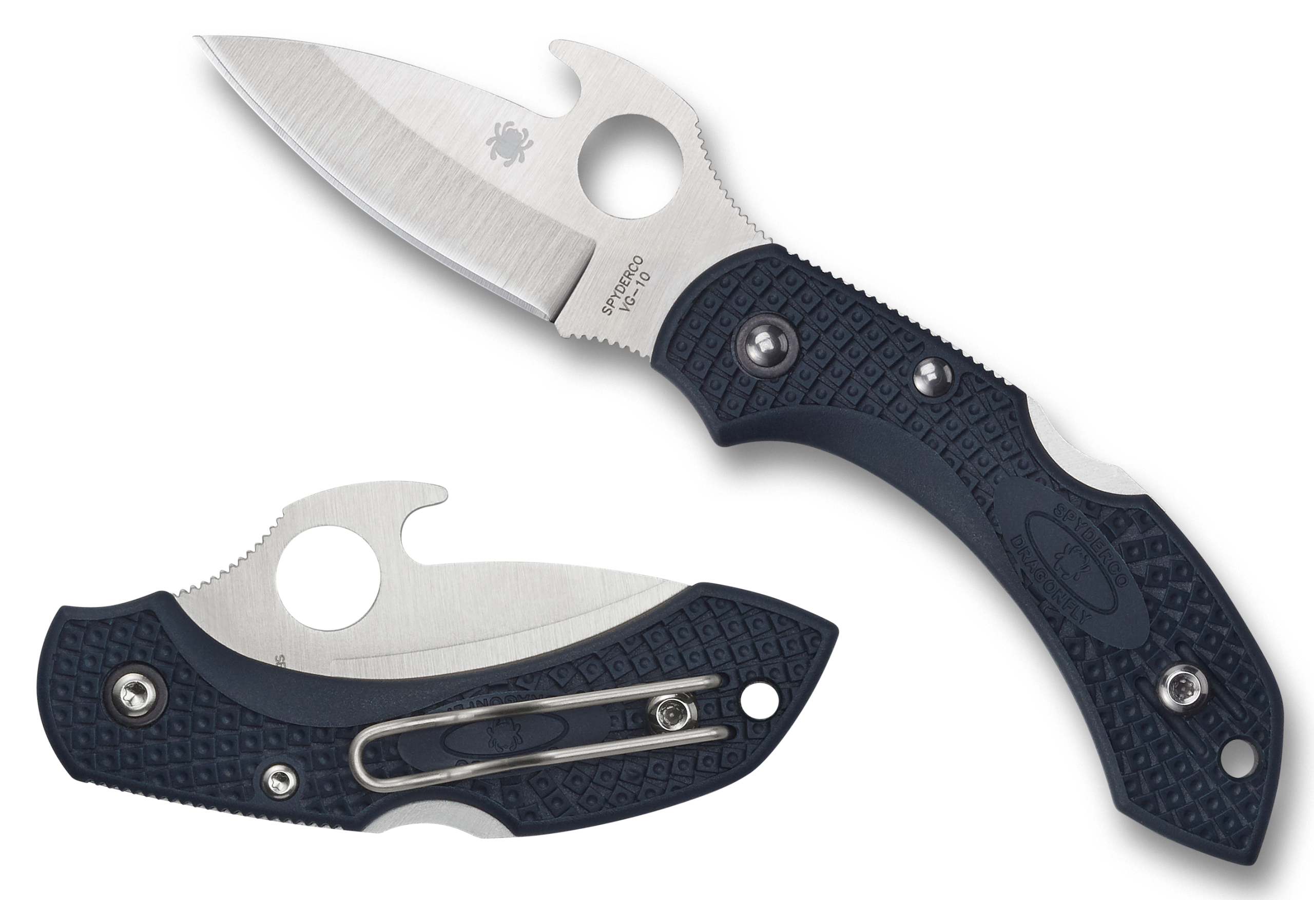 Spyderco Dragonfly 2 Emerson Opener 2.28" VG-10 Drop Point Plain Edge Gray FRN Folding Knife