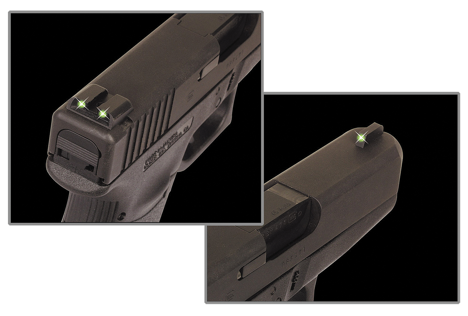 TruGlo Tritium S&W M&P Shield Green Tritium Night Sight Set - Black Nitride