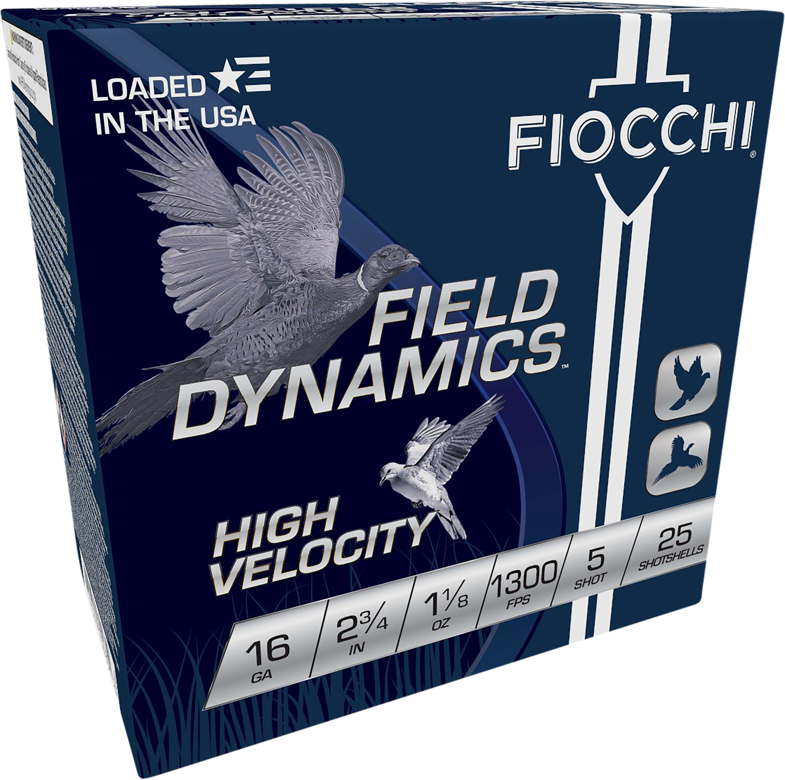 Fiocchi Field Dynamics High Velocity 16 Gauge 2.75" 1 1/8 oz 5 Shot 25 Bx/10 Cs - Box or Case