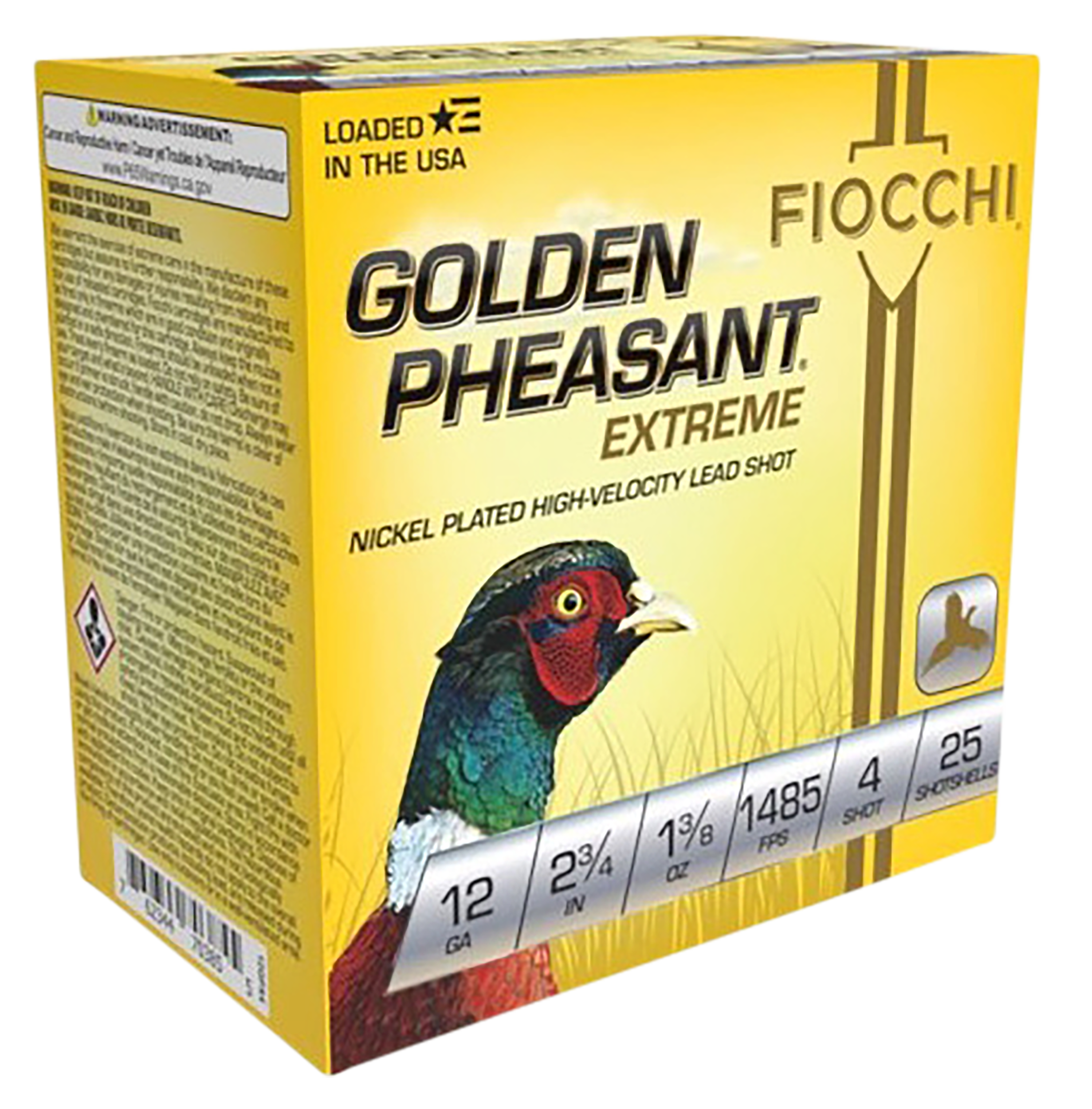 Fiocchi Golden Pheasant Extrema 12 Gauge 2.75" 1 3/8 oz #4 Shot - Box or Case