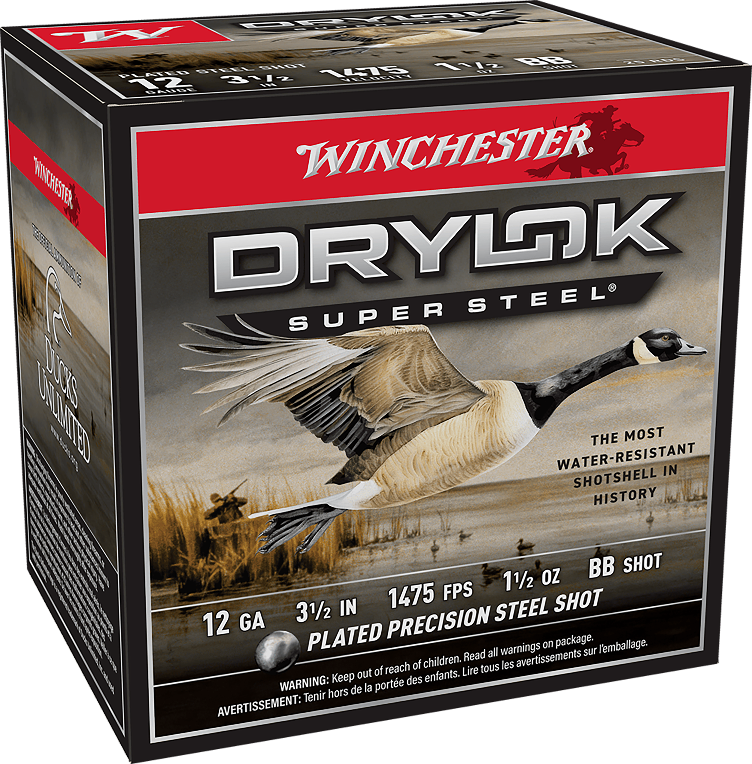 Winchester Ammo Drylok Super Steel High Velocity 12 Gauge 3.5" 1-1/2 oz BB Shot 25 Rd - Box or Case