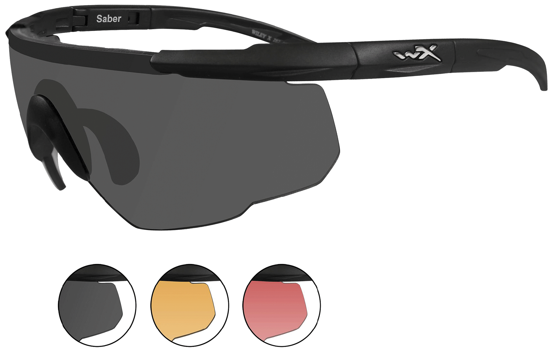 Wiley X Saber Advanced 309 Safety Glasses Matte Black Half Frame