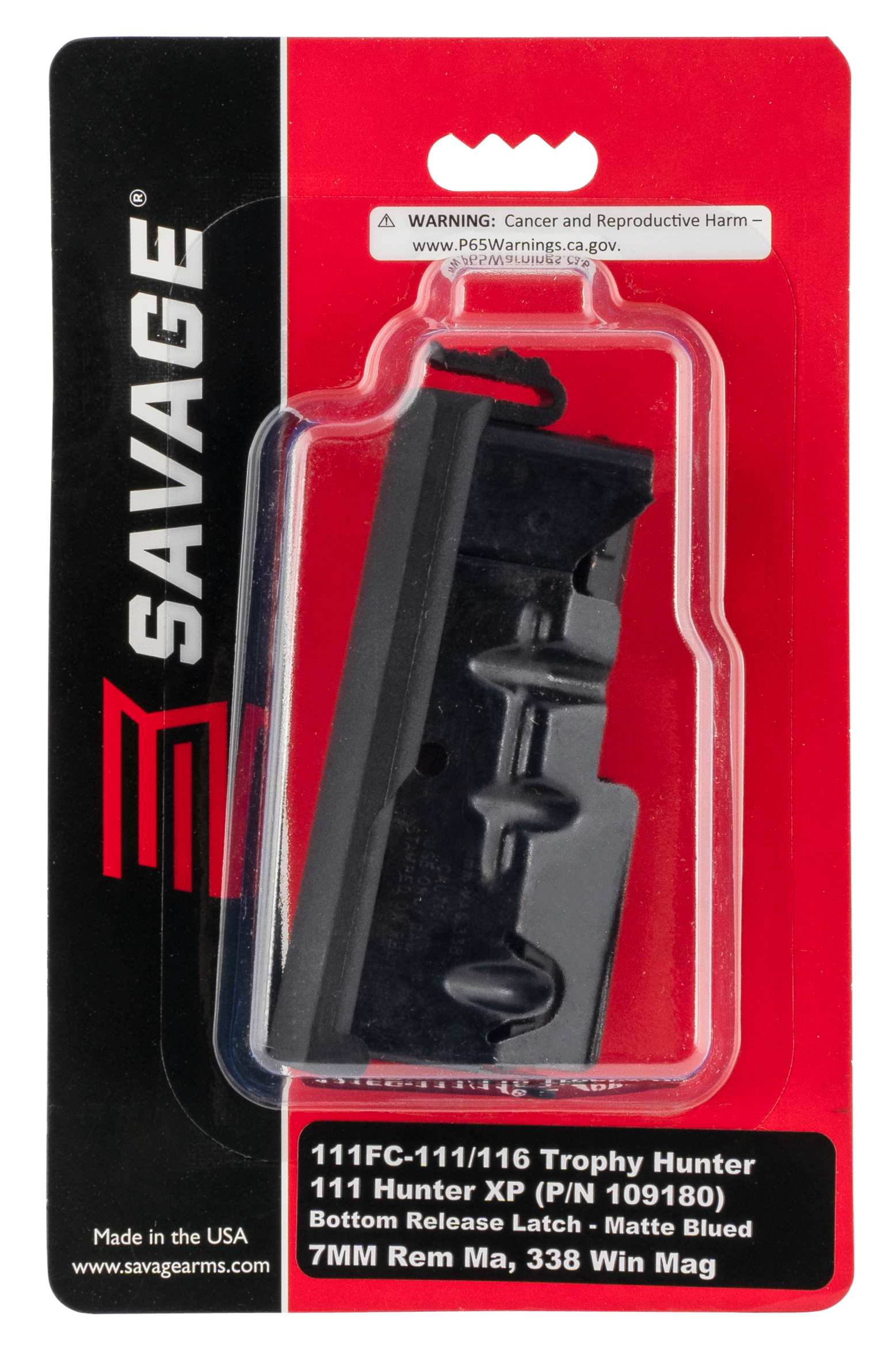 Savage 55253 Axis 7mm Rem Mag / 338 Win Mag 3-Rd Matte Blue Detachable Magazine