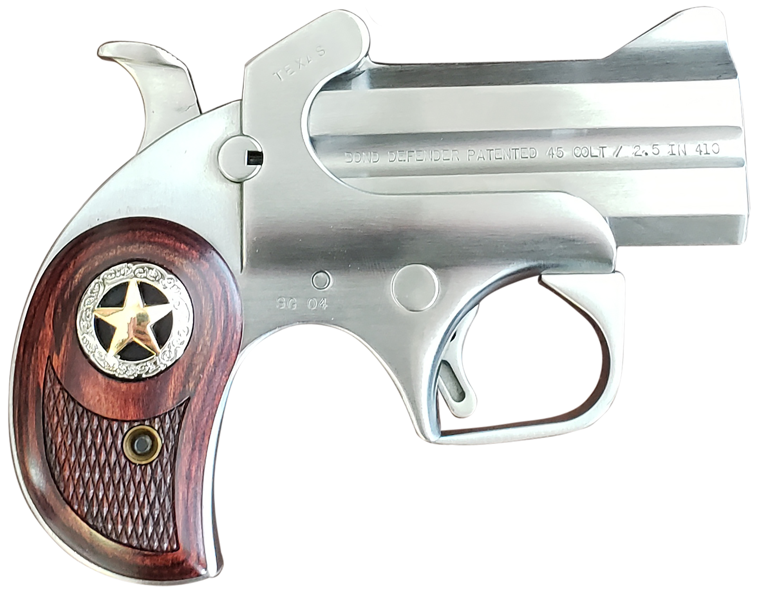 Bond Arms BARD Rustic Defender 45 Colt/410 Bore 3" 2-Rd Derringer - Stainless/Rosewood