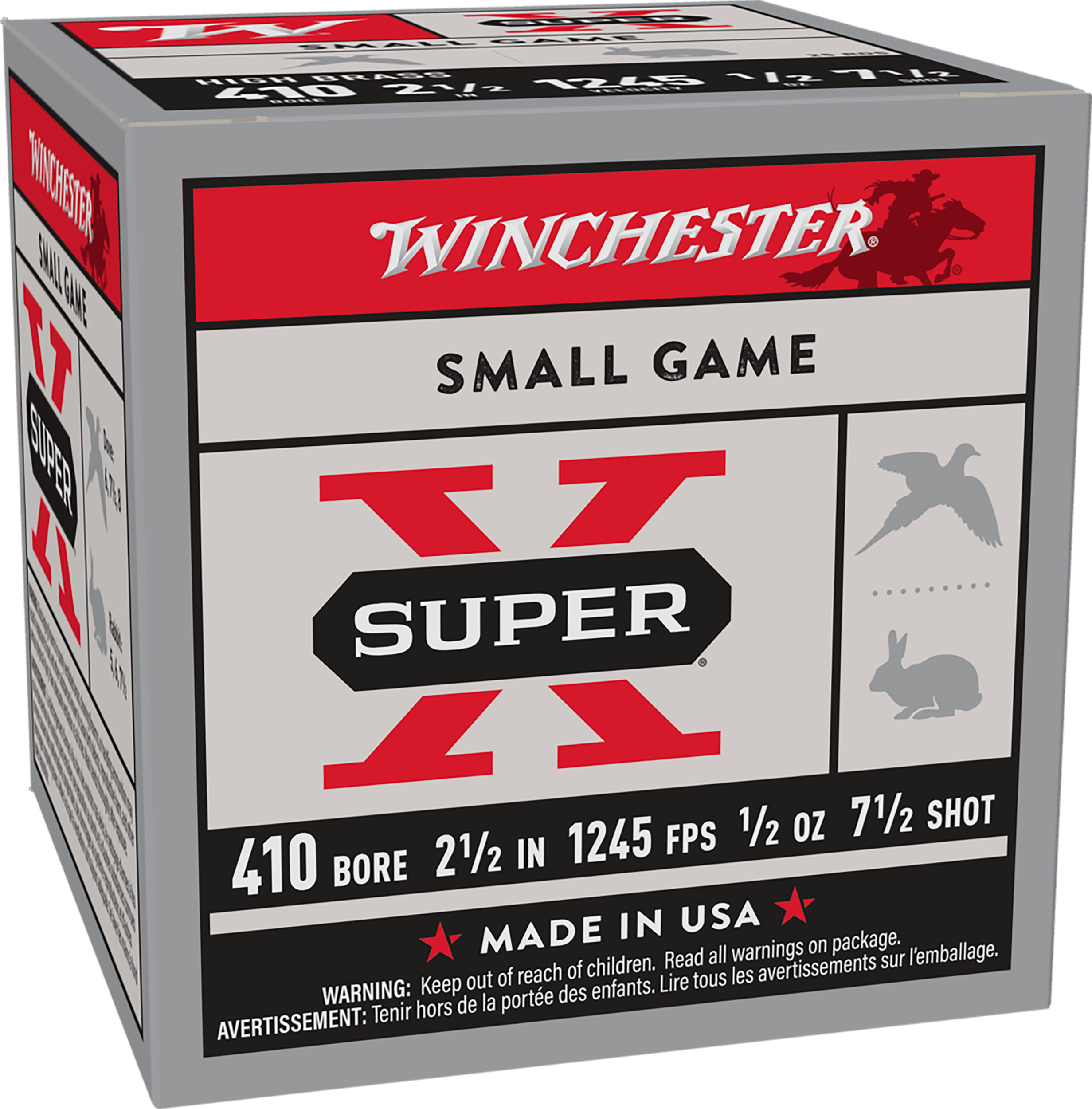 Winchester Ammo Super X Heavy Game Load 410 Bore 2.5" 1/2 oz 7.5 Shot - Box or Case