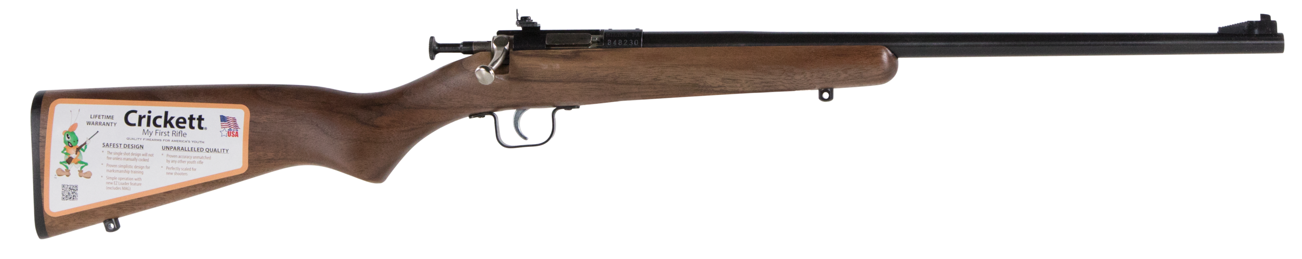Crickett KSA2338 Youth 22 WMR 16.12" 1-Rd Bolt Action Rifle - Walnut Stock