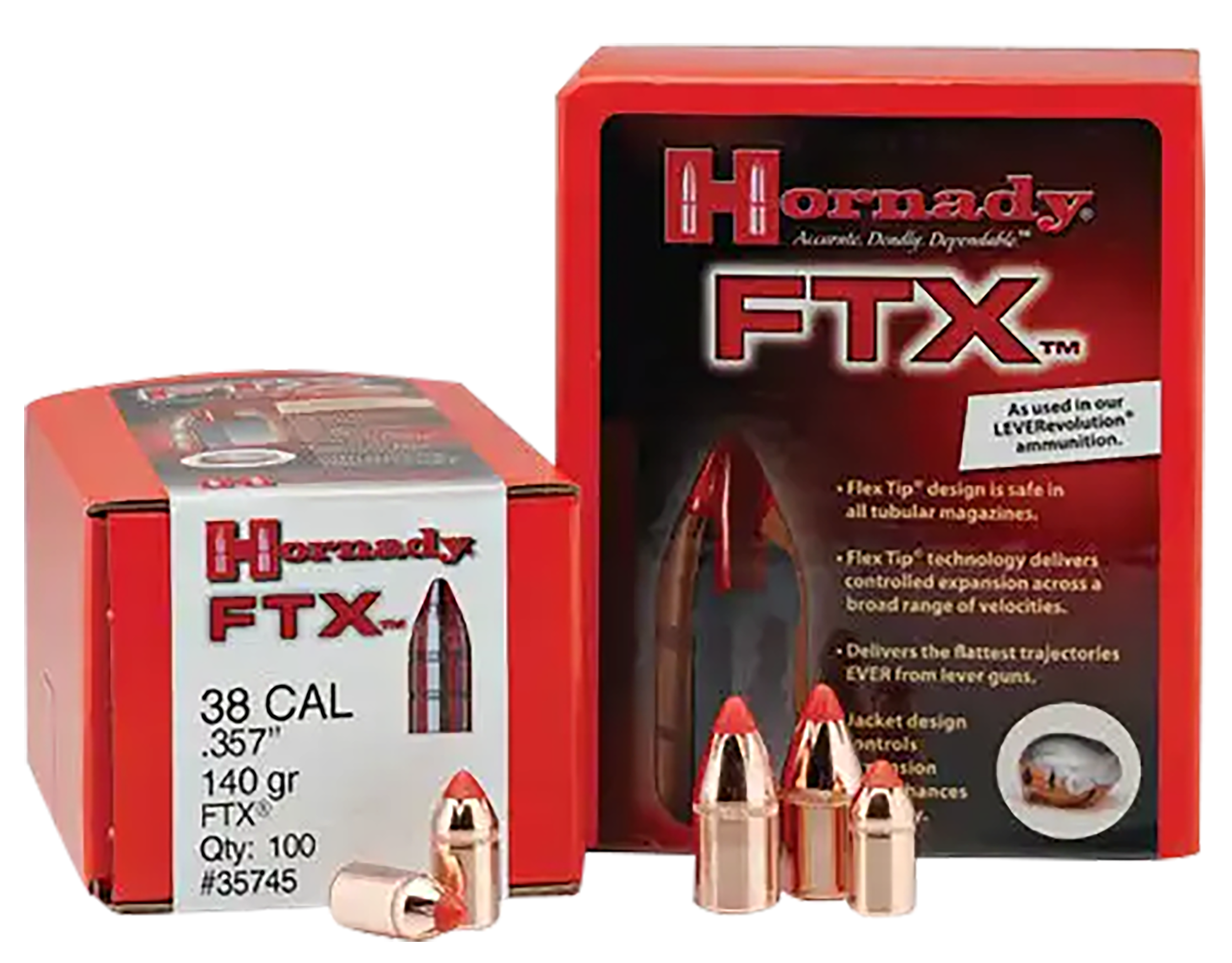 Hornady FTX 44 Cal .430 265 gr Reloading Bullets - 50/Box