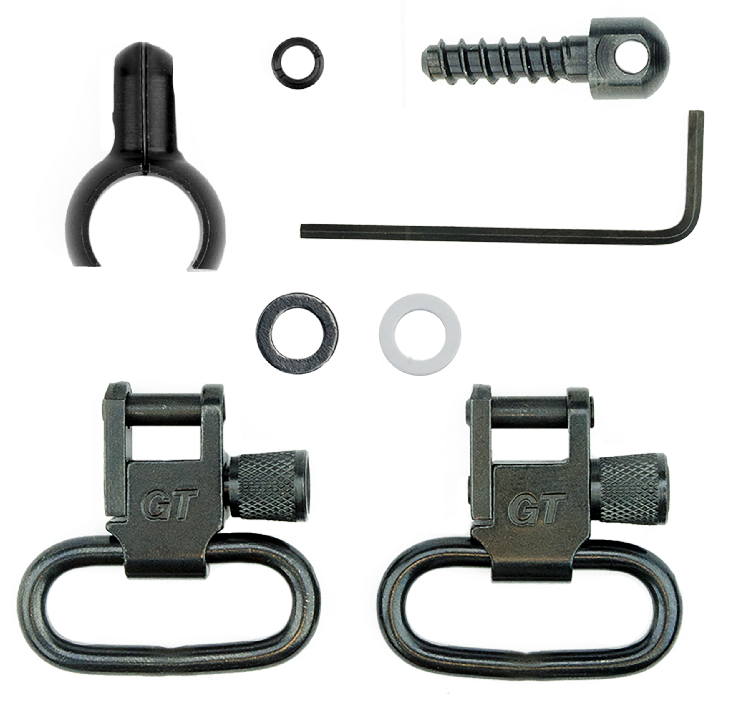 GrovTec GTSW43 Swivel Set .630"-.675" Tube 1" Loop Black Steel